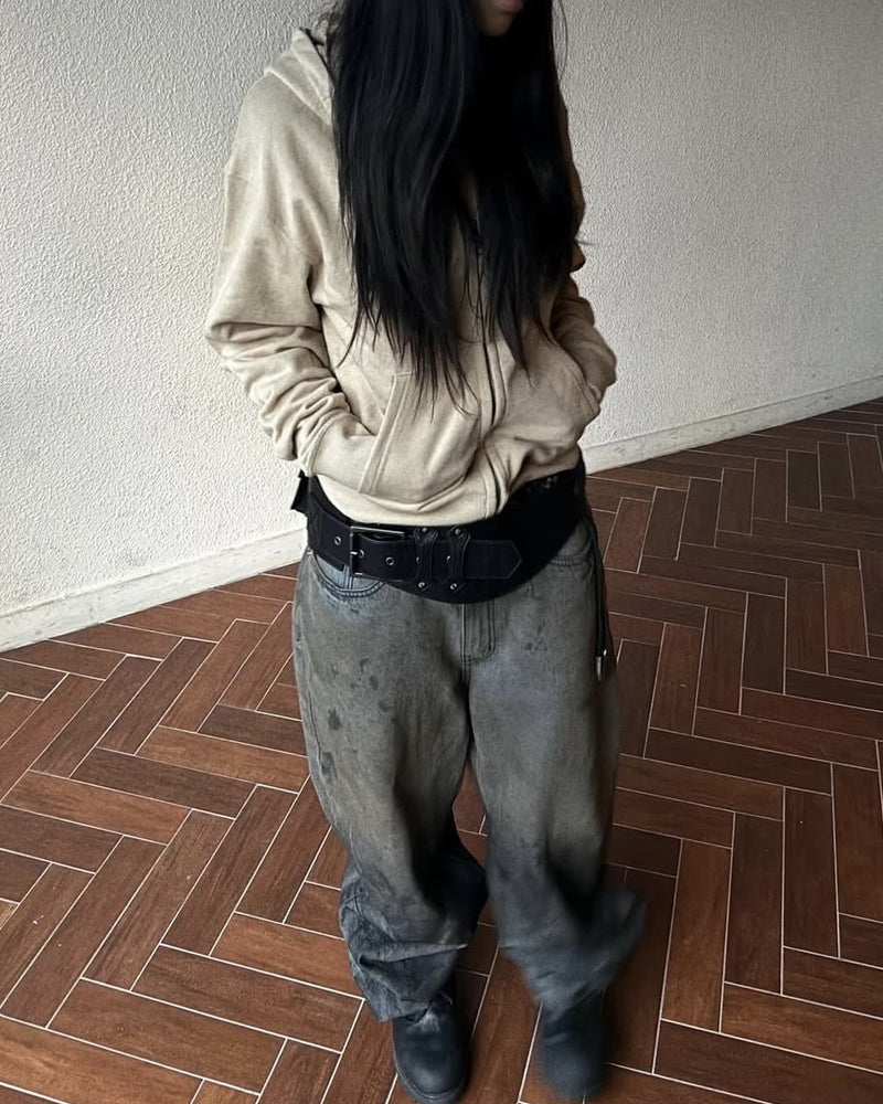 12/21再入荷【AAKAM】Dirty Gradation Denim Pants