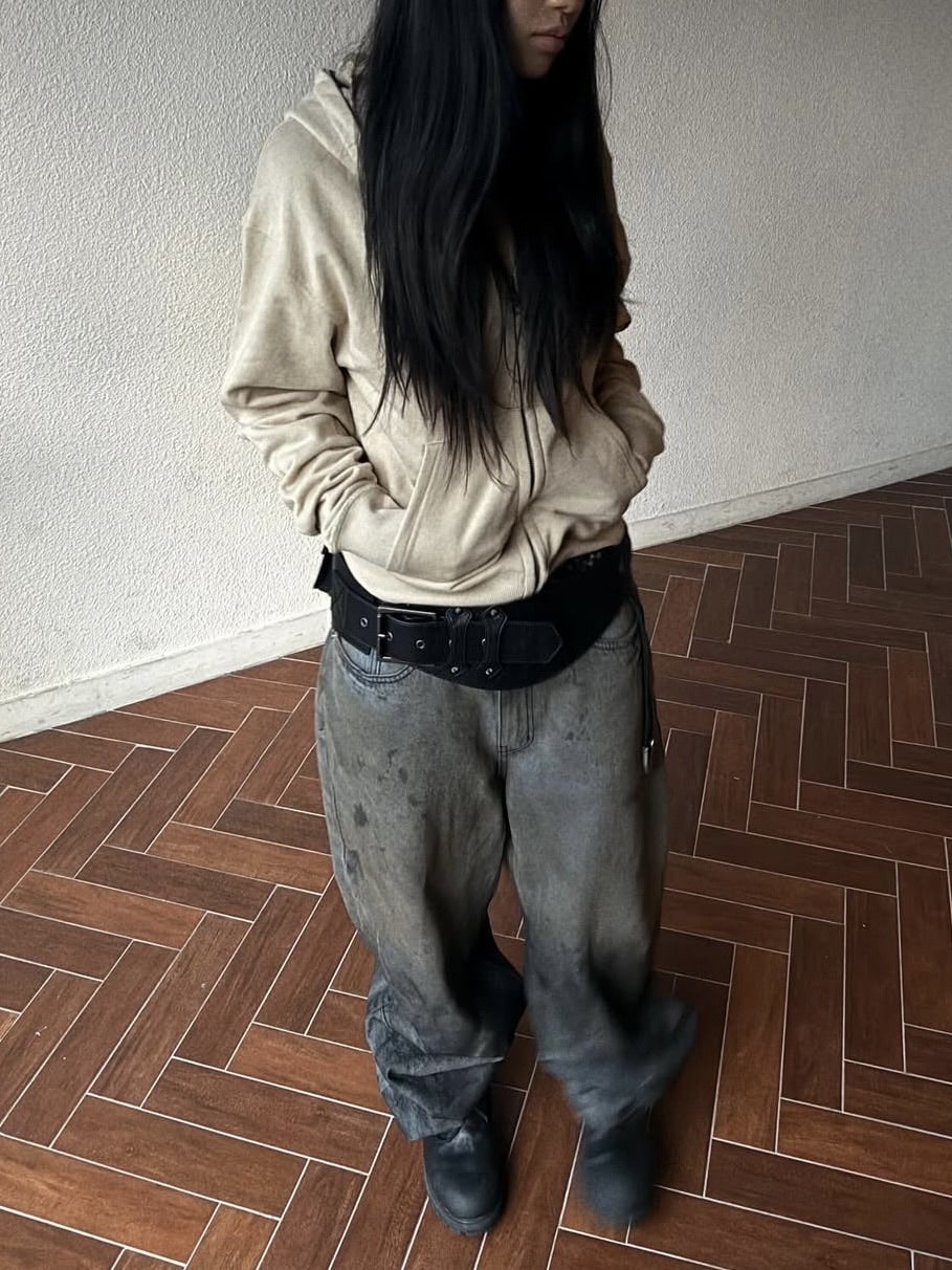 12/21再入荷【AAKAM】Dirty Gradation Denim Pants