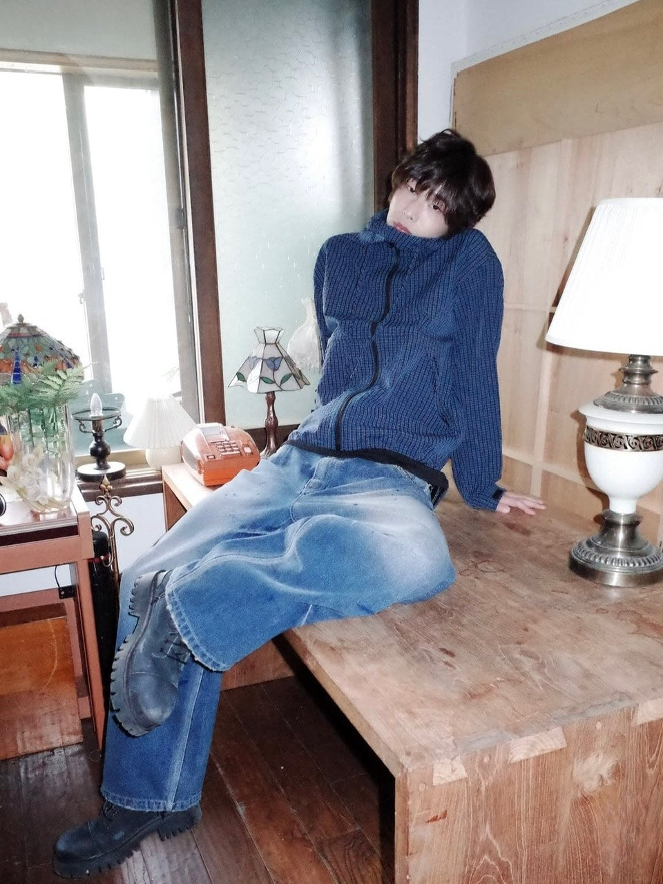 【AAKAM】Paint Washed Denim Pants