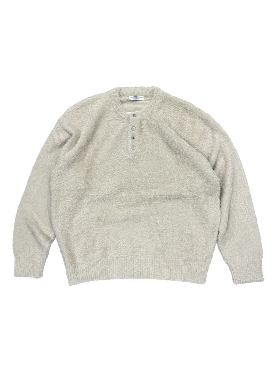 受注制【Chikashitsu +】henry neck hairy knit / 【チカシツプラス】ヘンリーネックヘアリー長袖ニット (5color)