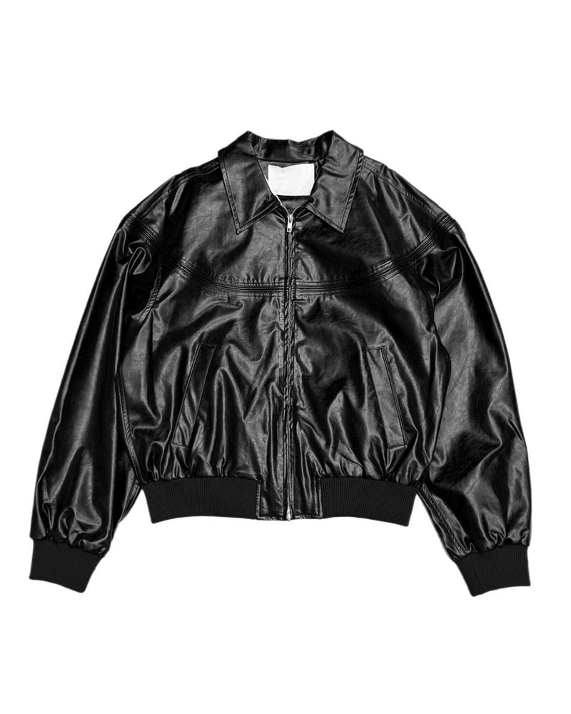 受注制【Chikashitsu +】round stitch non-leather jacket / 【チカシツプラス】ラウンドステッチノンレザージャケット (2color)