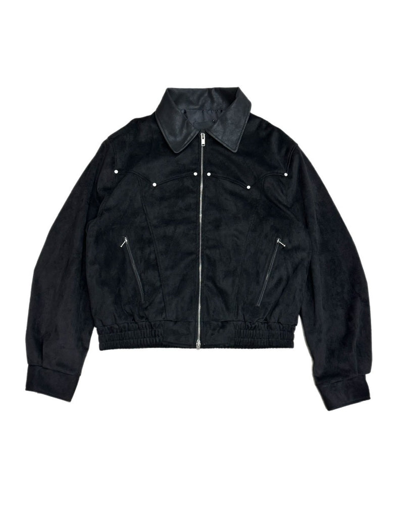 【Chikashitsu +】suede contrast collar jacket / 【チカシツプラス】スエードコントラストカラージャケット (2color)