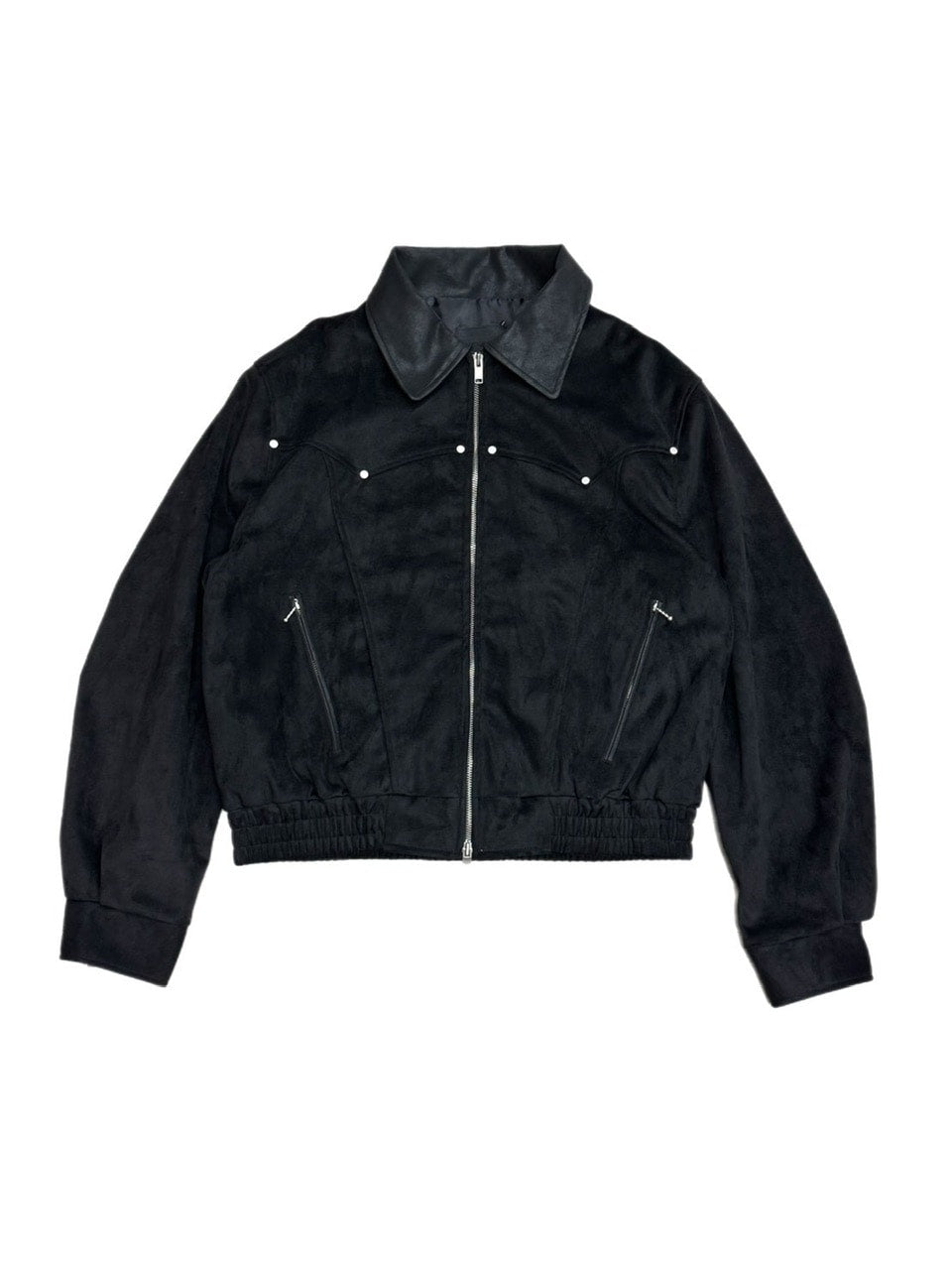 【Chikashitsu +】suede contrast collar jacket / 【チカシツプラス】スエードコントラストカラージャケット (2color)