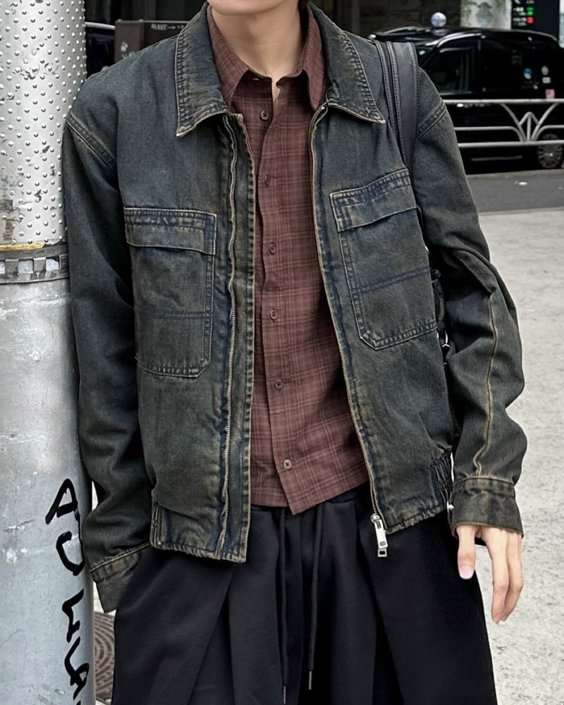 大阪店WEB限定受注制【Chikashitsu +】classic wash work denim jacket / 【チカシツプラス】クラシックウォッシュワークデニムジャケット