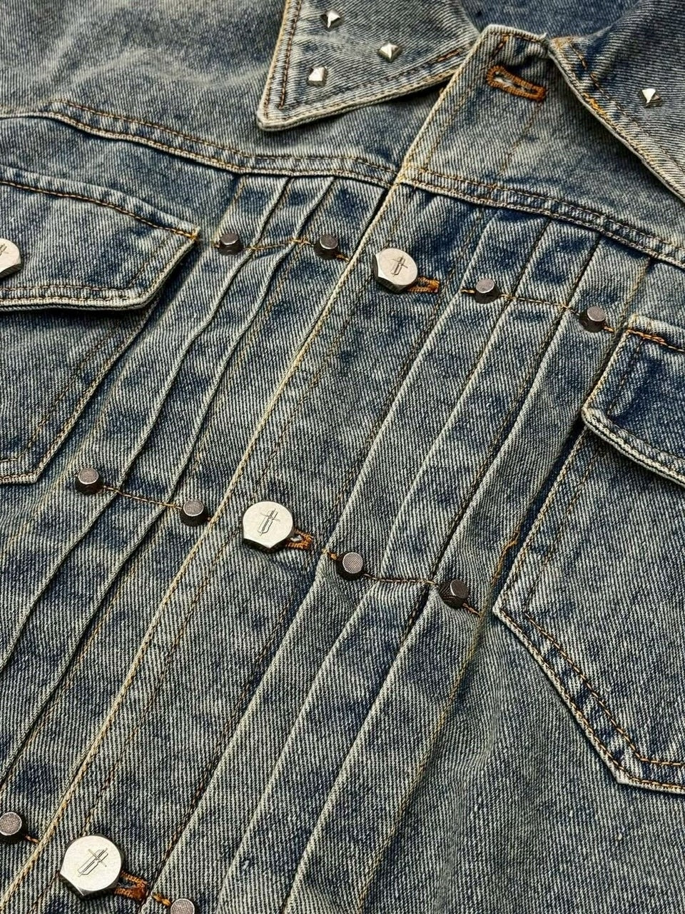 1/2 20:00再販【RICH】Knight Wide Waxed Shirt / 【リッチ】クロスバック半袖デニムシャツ