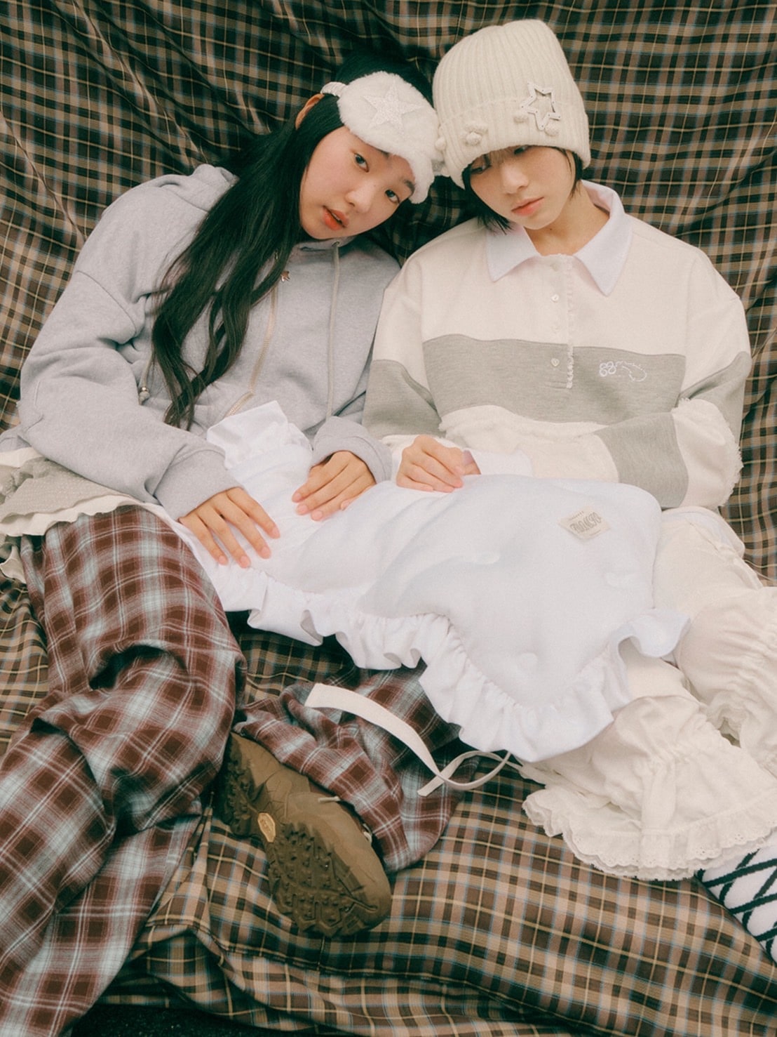 【TUOMIO】RUFFLE POLO TOP / 【トゥオミオ】ラッフル長袖ポロシャツ