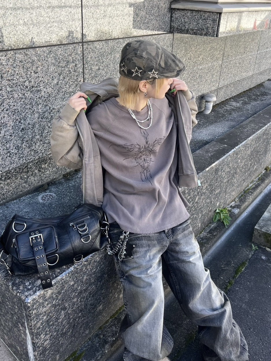 Never mind the XU】cross pearl chain necklace / 【ネバーマインドザ