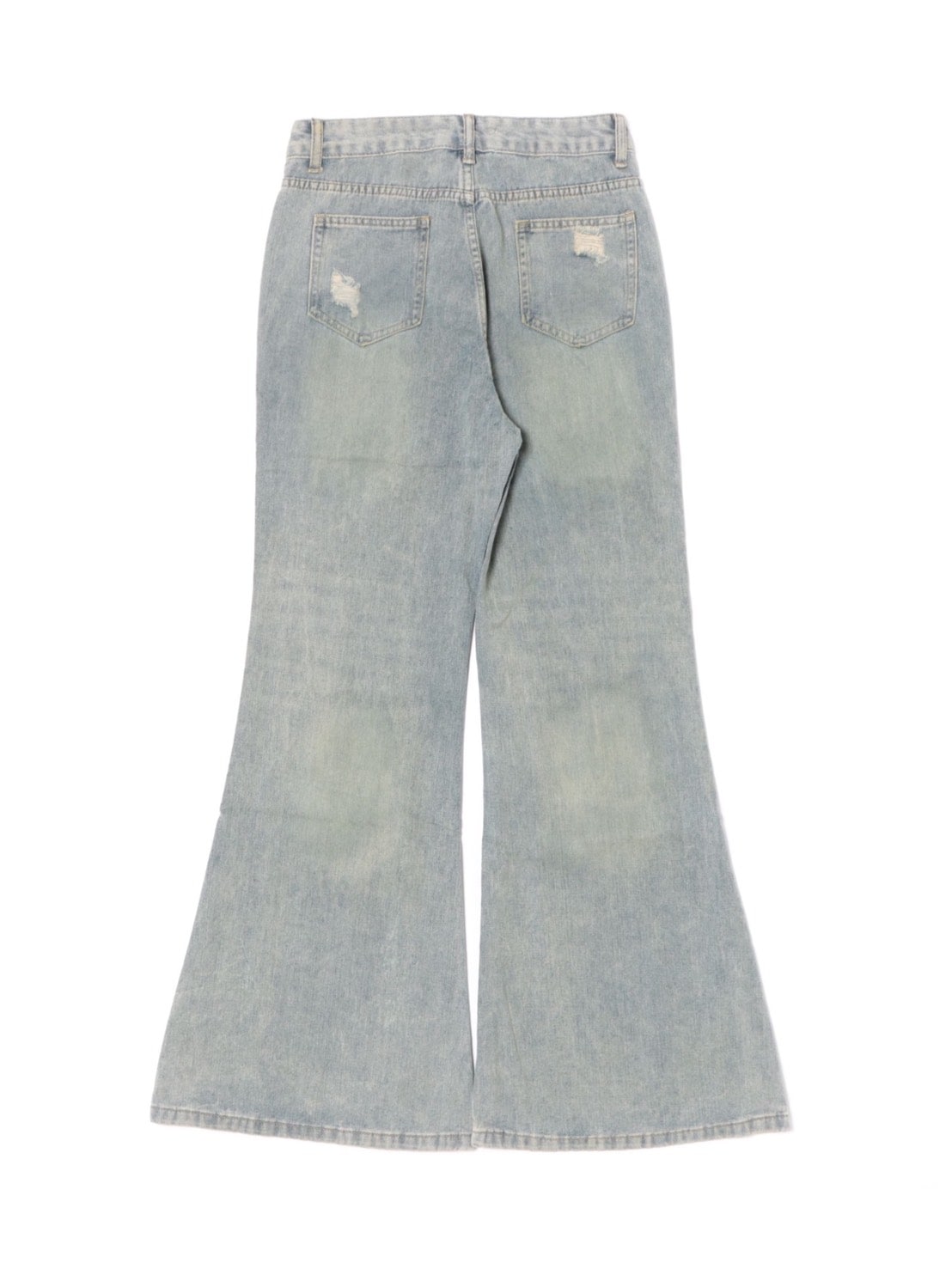 【Never mind the XU】damage flare denim pants / 【ネバーマインドザエックスユー】ダメージフレアデニムパンツ