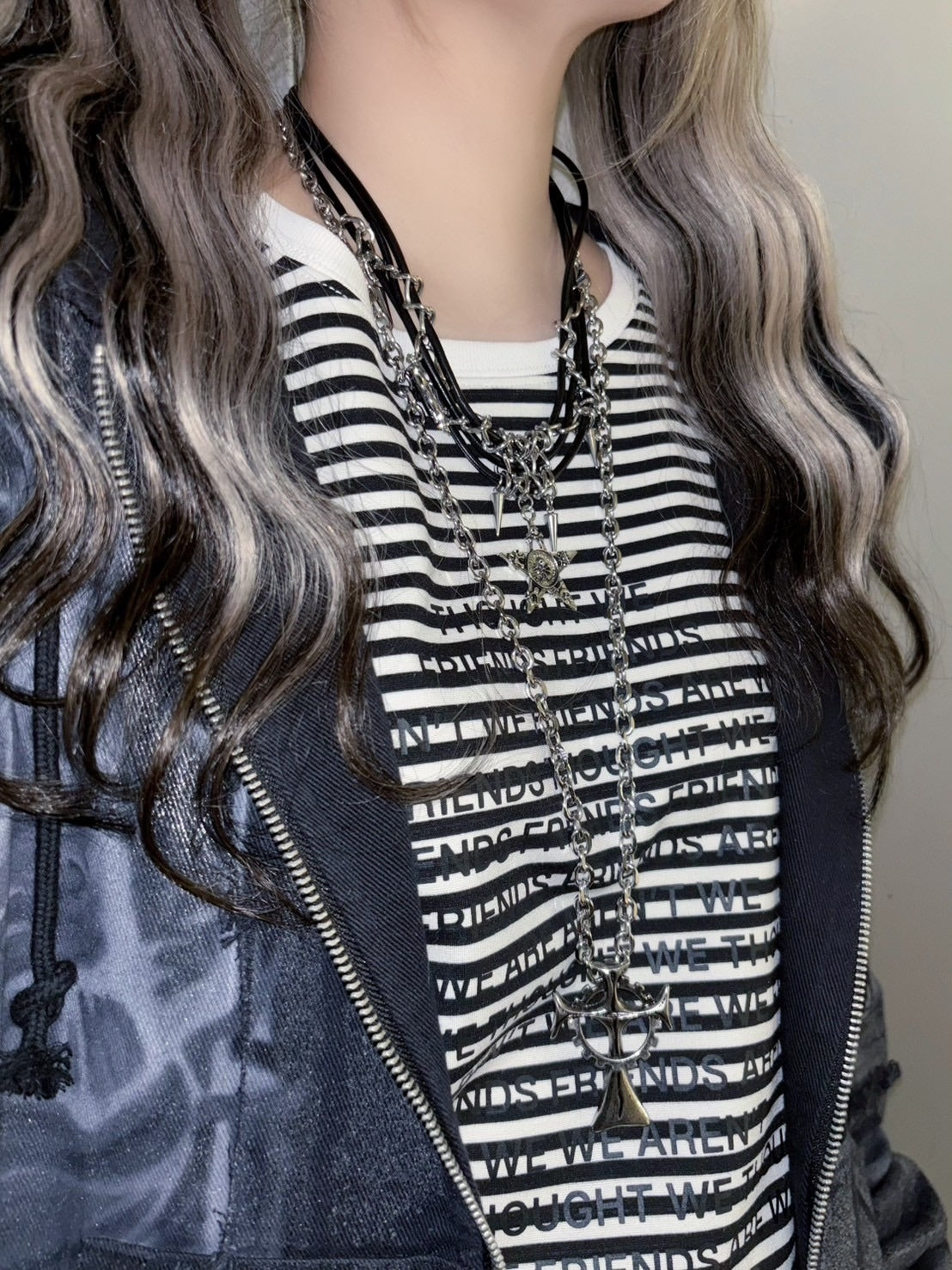 【Never mind the XU】tangled design necklace / 【ネバーマインドザエックスユー】タングルドデザインネックレス