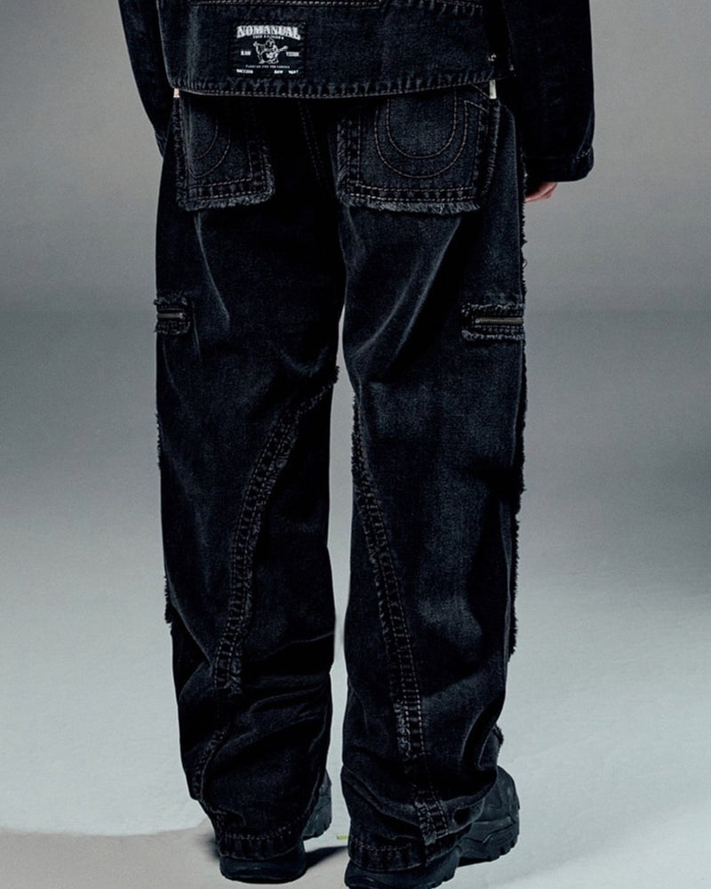 【NOMANUAL】NO RELIGION DENIM RIDER PANTS