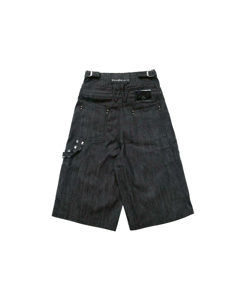 【F.V.V.O】Punkfreeguys Patch & Capri Pants / 【フリーワールドオーダー(エフヴィーヴィーオー)】ダブルウエストデニムハーフパンツ