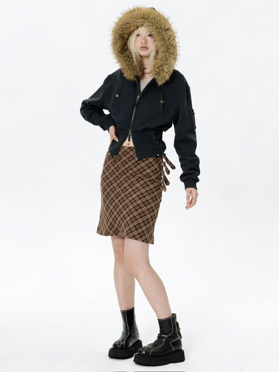 【runningHIGH】FUR ZIP UP HOODIE / 【ランニングハイ】ファージップアップパーカー