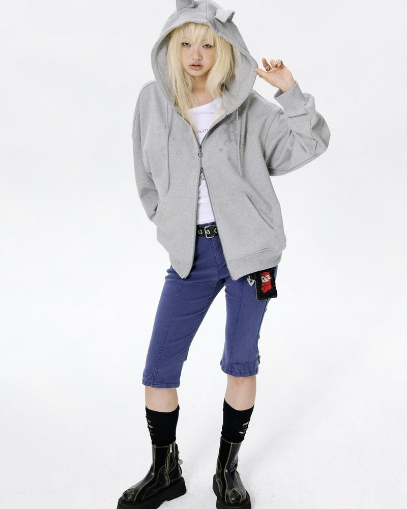 【runningHIGH】EAR ZIP UP HOODE / 【ランニングハイ】イヤージップアップパーカー