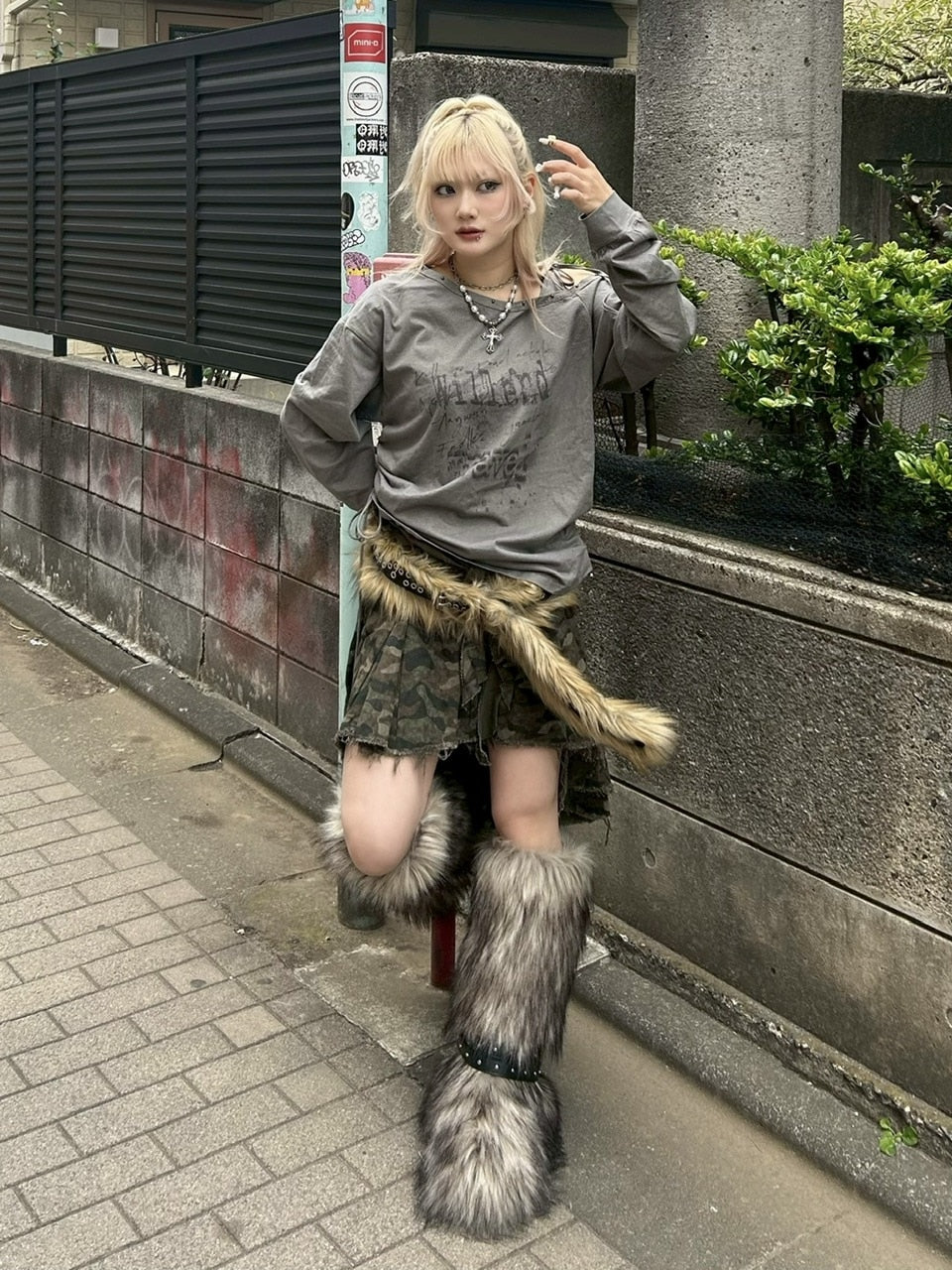 ブラウン、ブラック写真なし受注制【Never mind the XU】asymmetry skirt (3color)