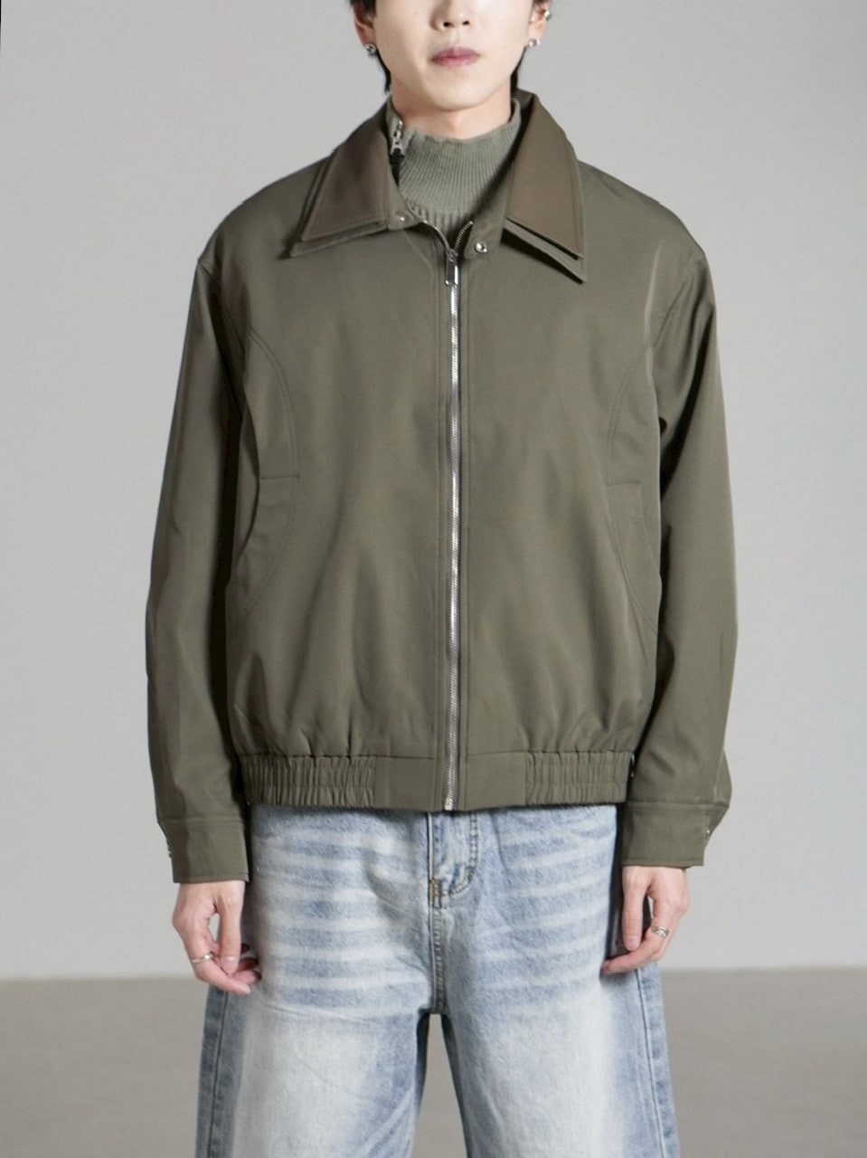 【Chikashitsu +】double collar jacket / 【チカシツプラス】ダブルカラージャケット (2color)