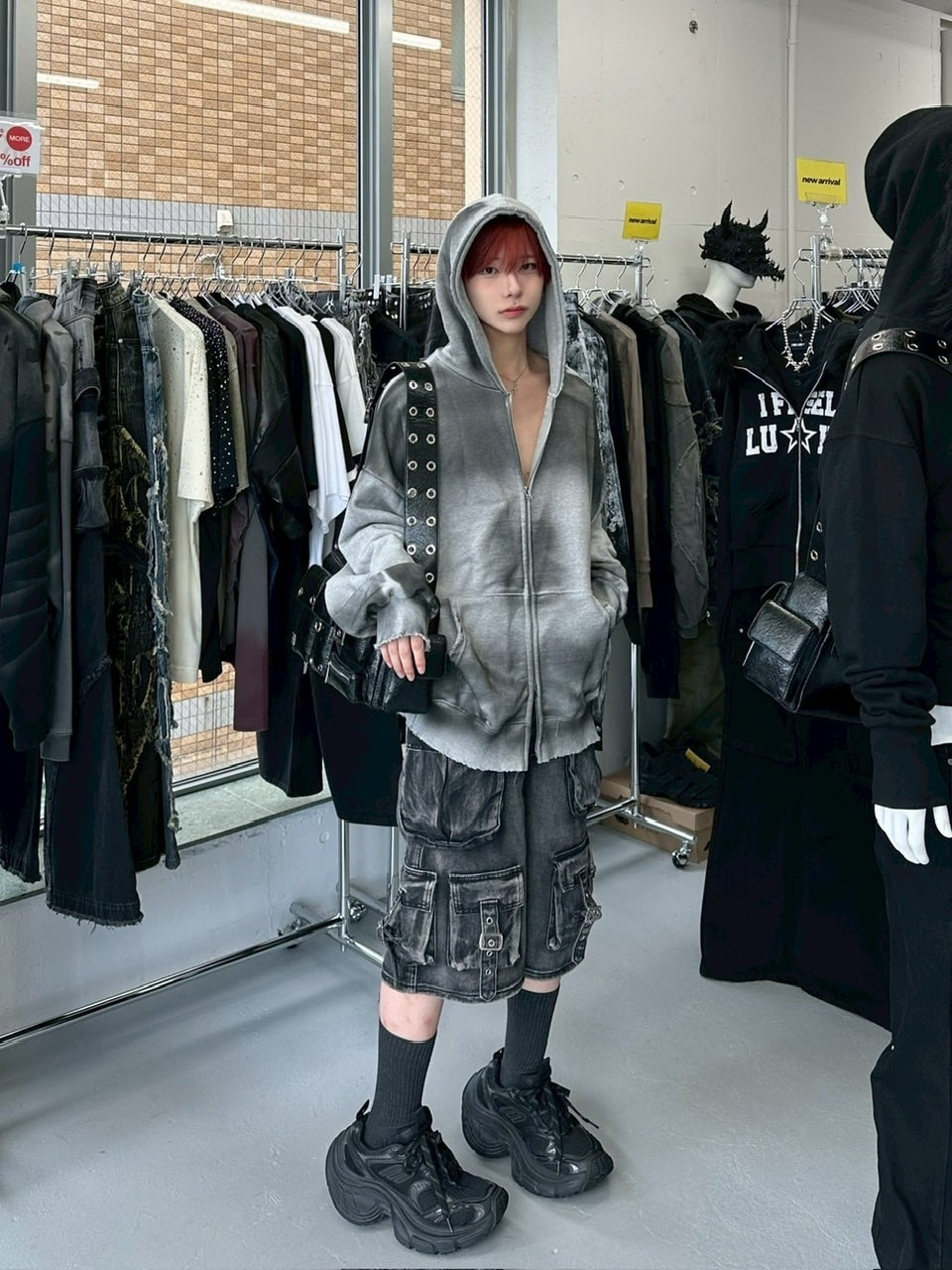 【Never mind the XU】pocket denim half pants / 【ネバーマインドザエックスユー】ポケットデニムハーフパンツ