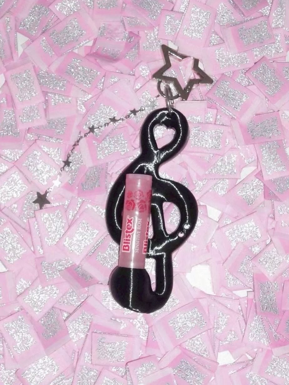 【EVERYTHINGS】MIDNIGHT(TREBALM) / 【エブリシングス】ブラックスターリーミュージックモチーフリップケースキーリング