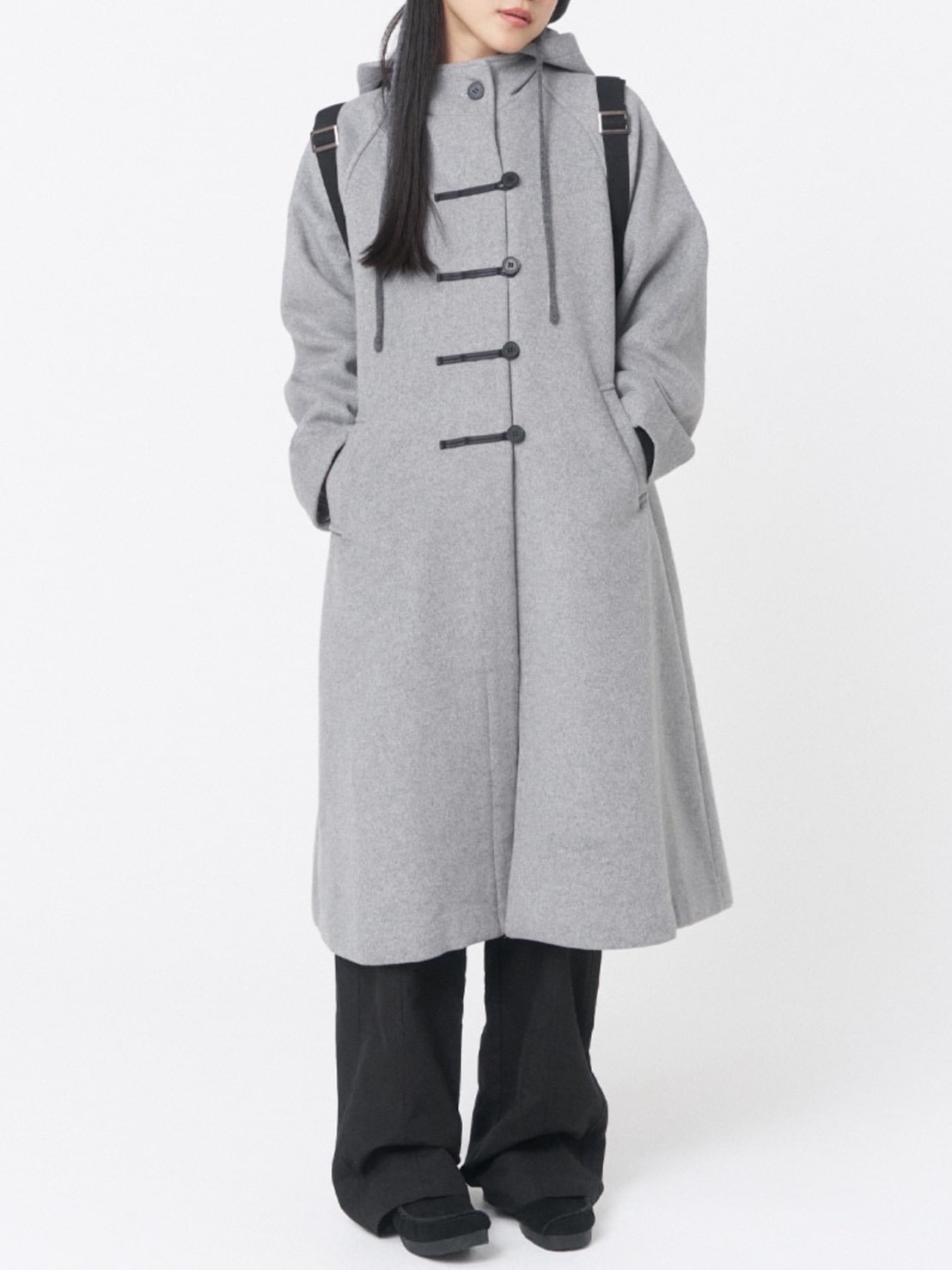 【Miseki seoul】Hoodie long duffle coat
