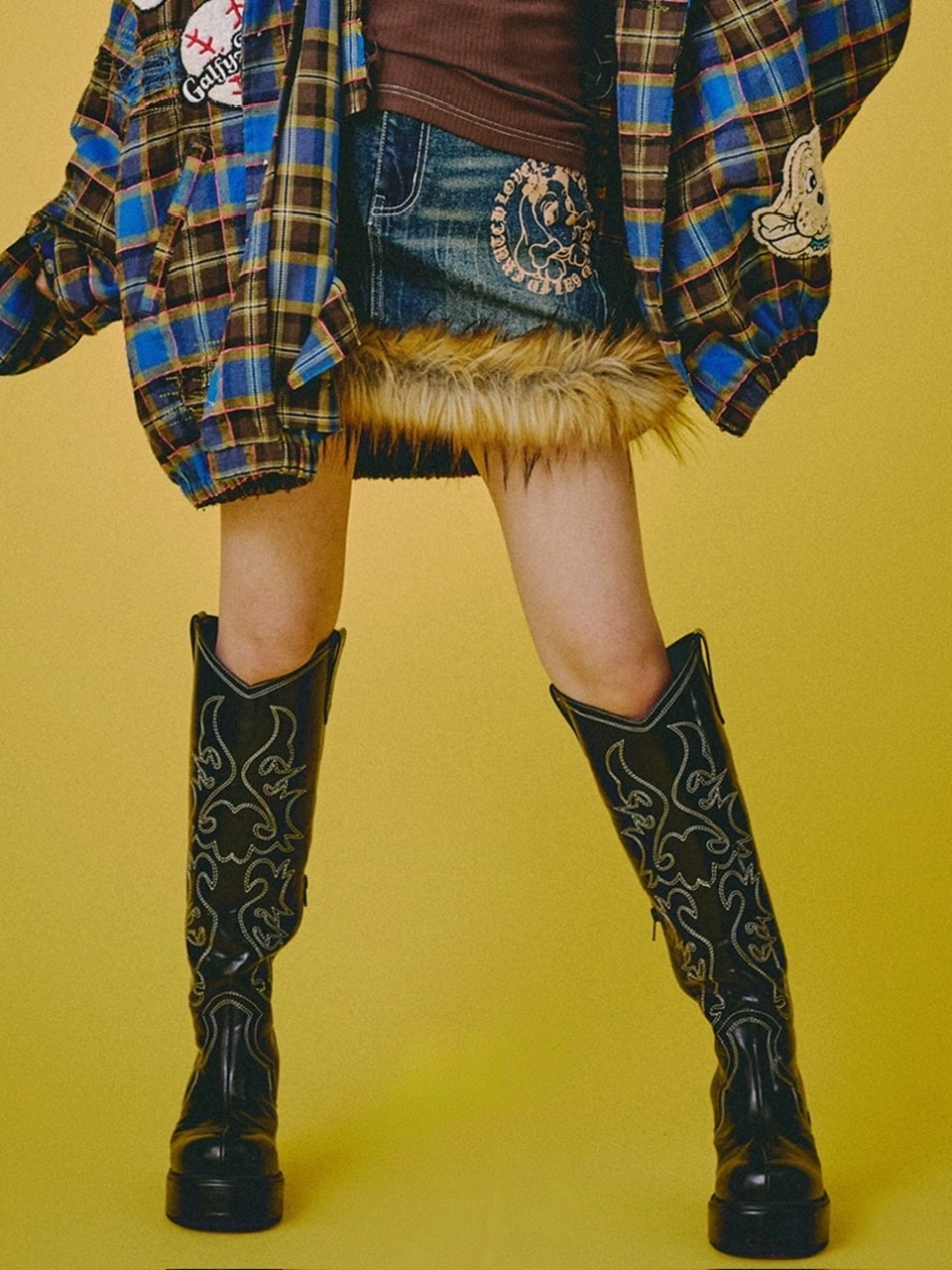 【GALFY】ぎゃるちゃんファーデニムミニ