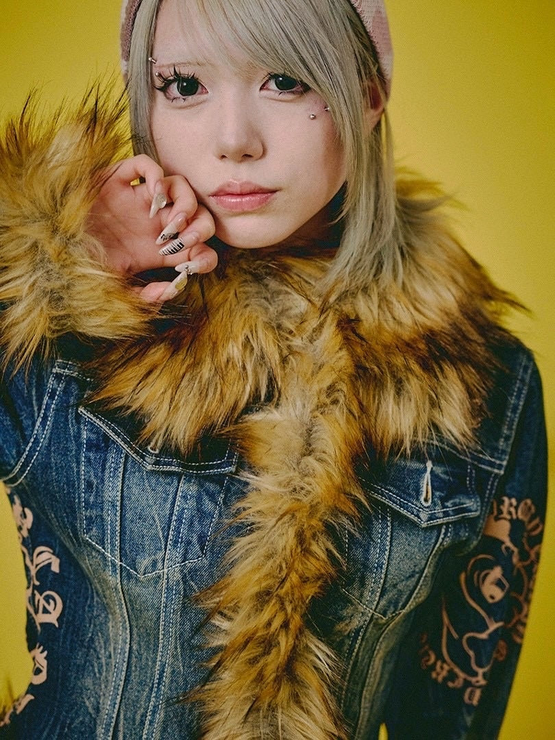 【GALFY】ぎゃるちゃんファーデニムJKT