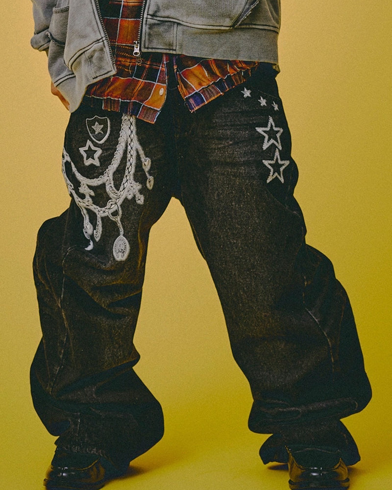 【GALFY】ジャラジャラギャル男デニム