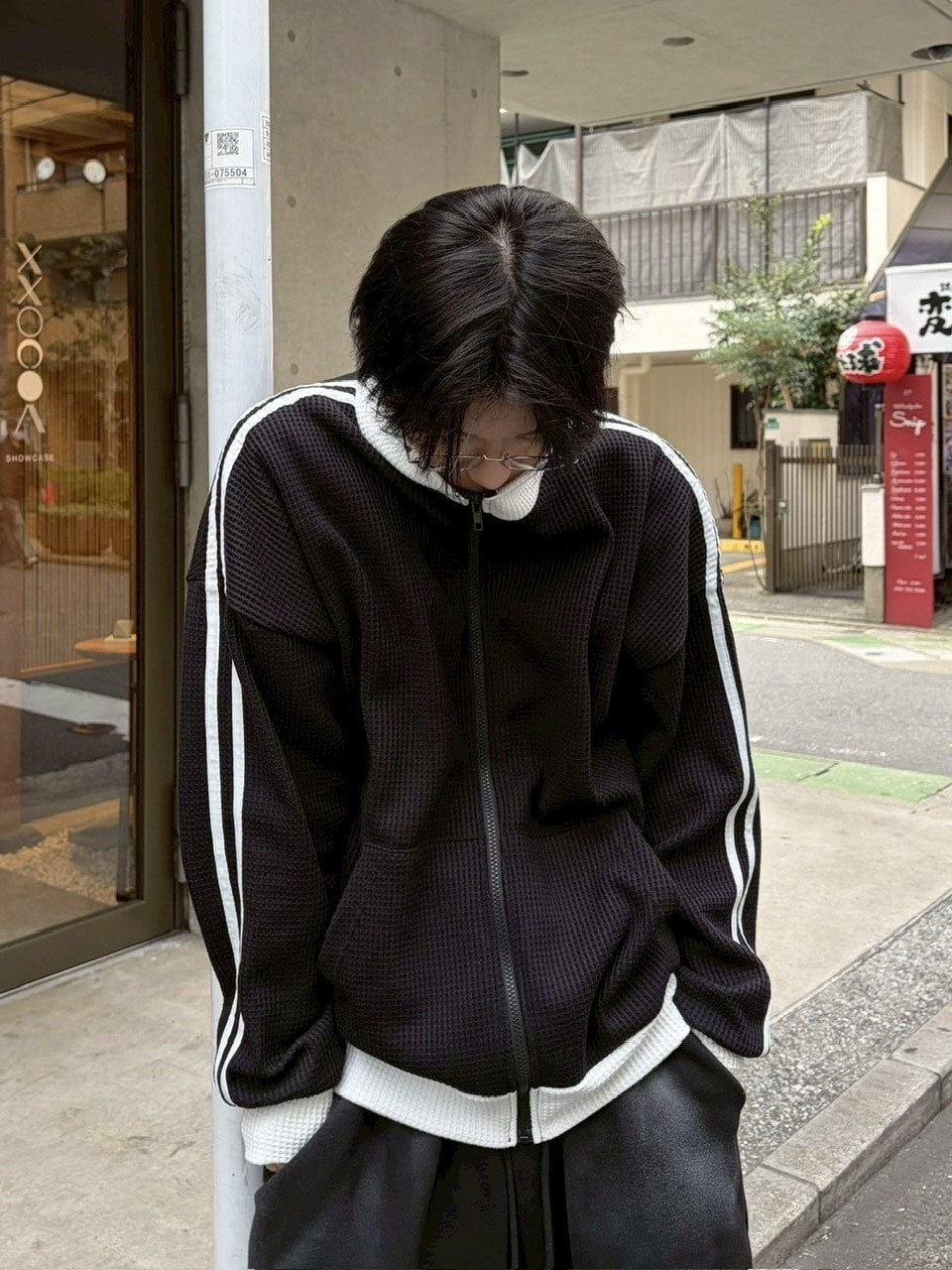 受注制【LUV CODE】raschel knit track jacket (2color)