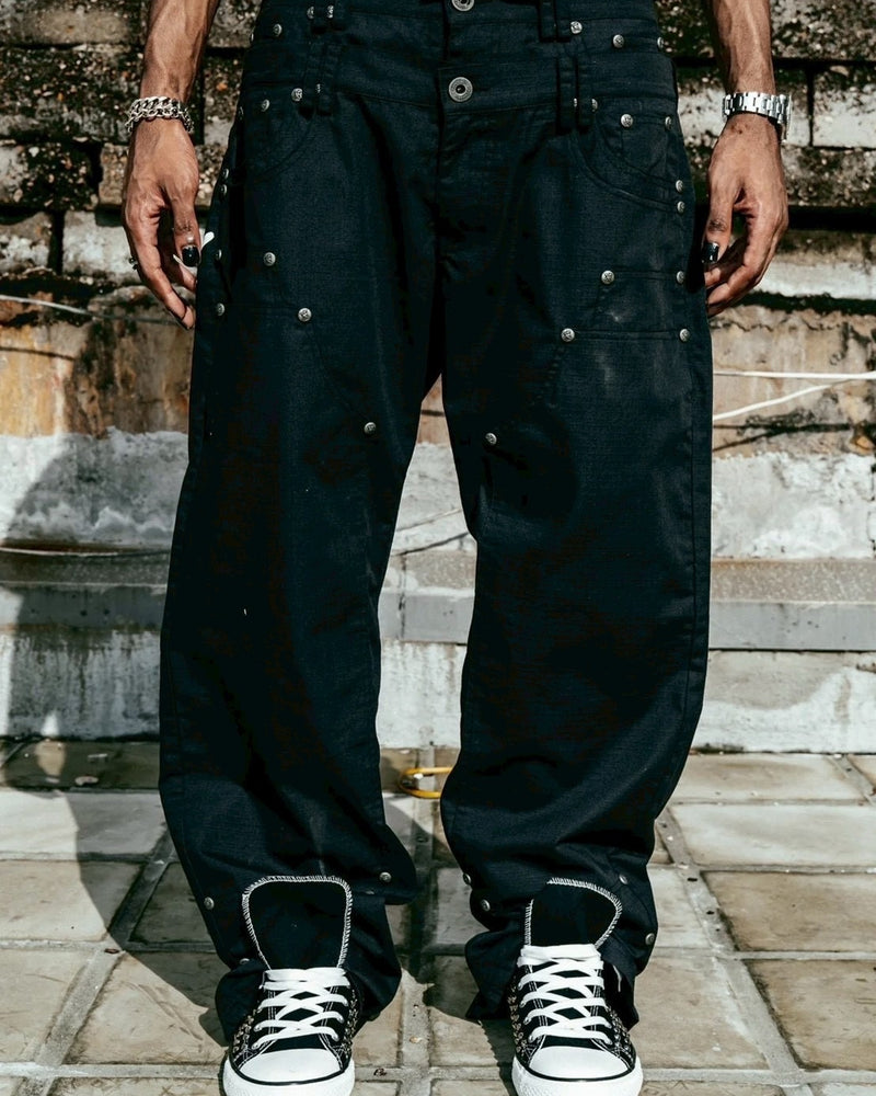【Thought We Friends】Gideon Baggy Denims with Embroidery & Studs