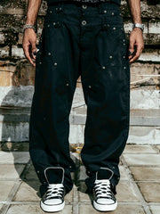 【Thought We Friends】Gideon Baggy Denims with Embroidery & Studs