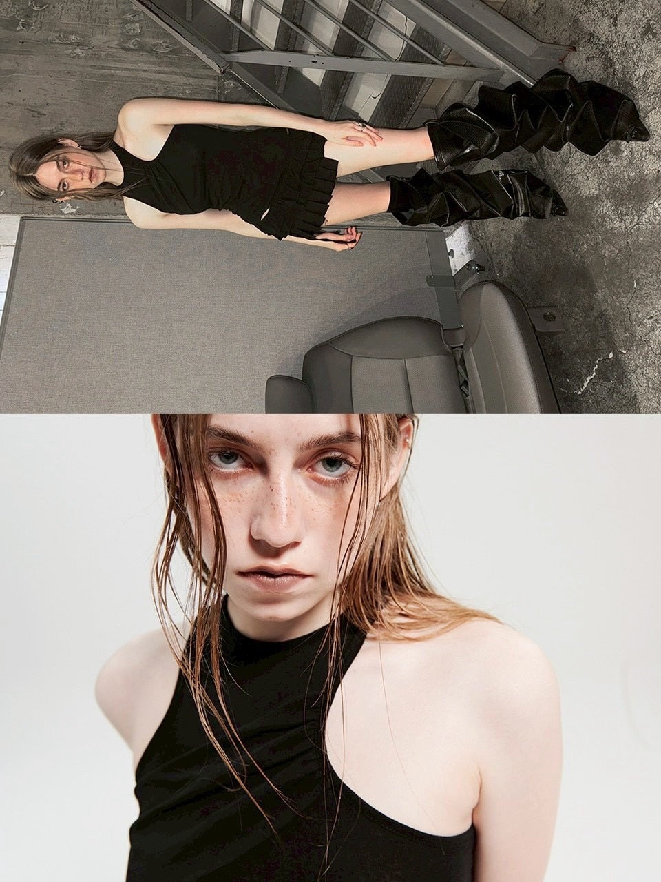 【HOLY NUMBER 7】Sidehole ruffle short sleeveless