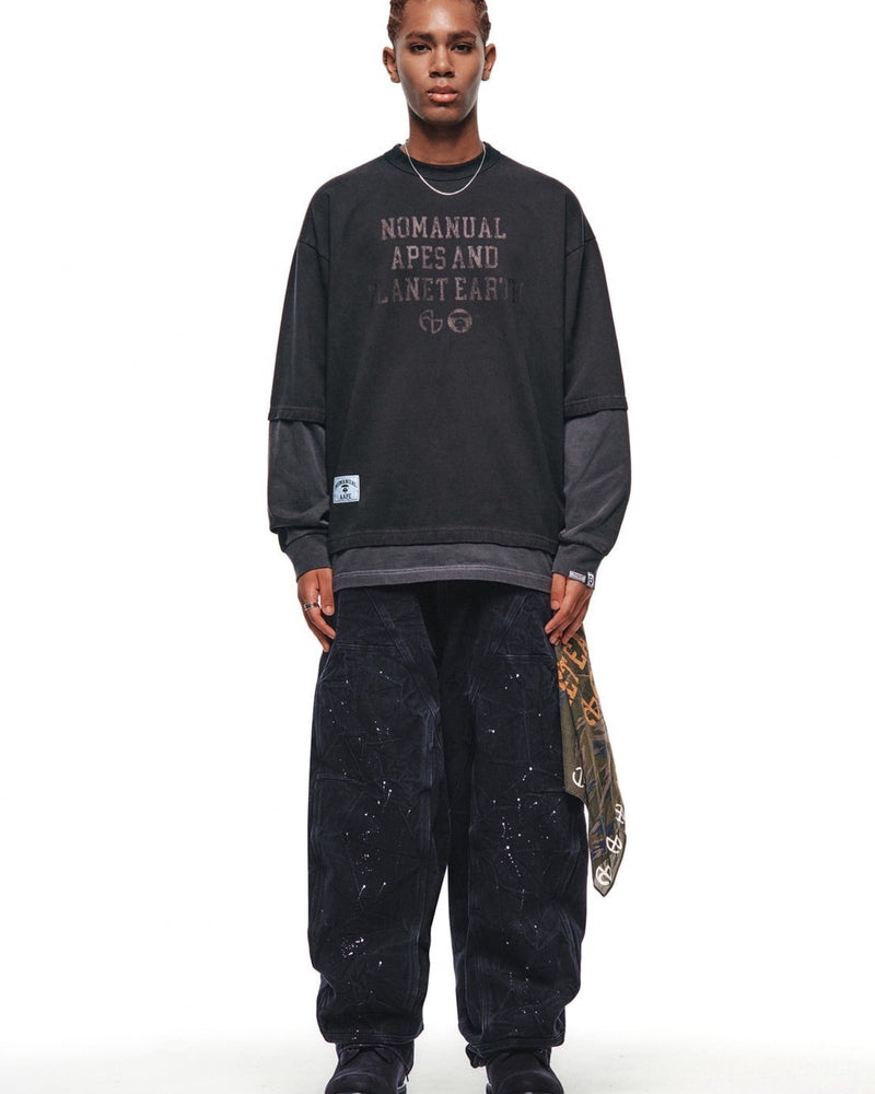 【AAPE X NOMANUAL】AAPE X NOMANUAL LONG SLEEVE TEE