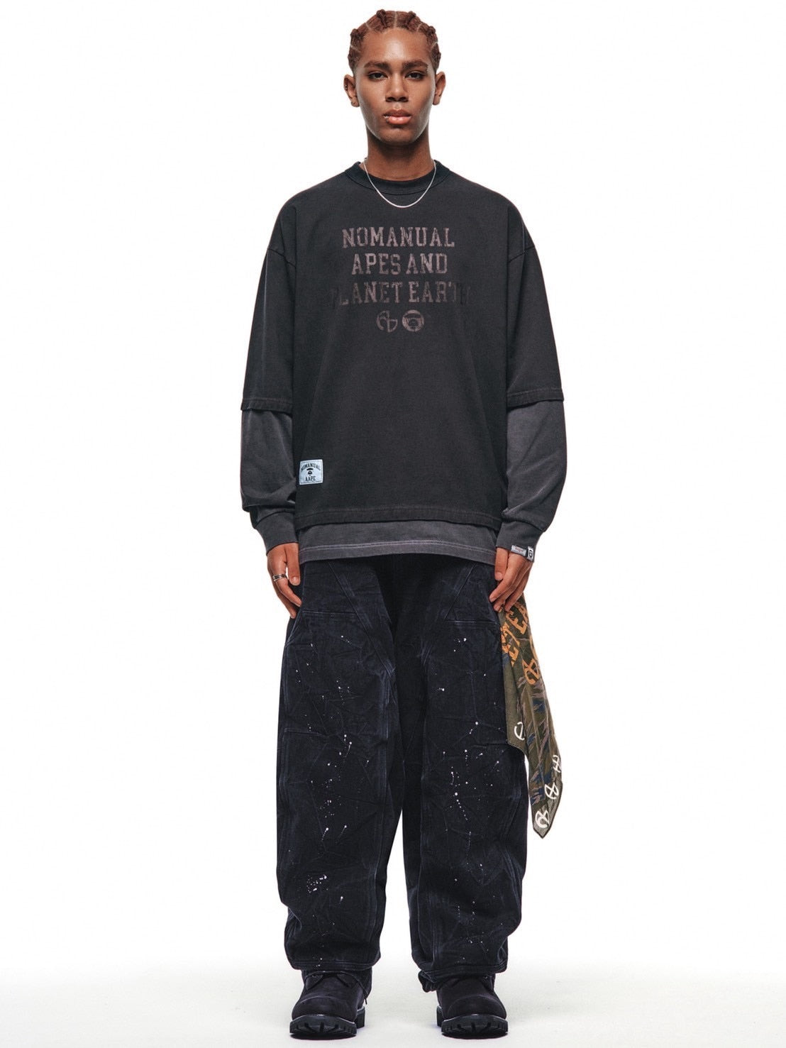 【AAPE X NOMANUAL】AAPE X NOMANUAL LONG SLEEVE TEE