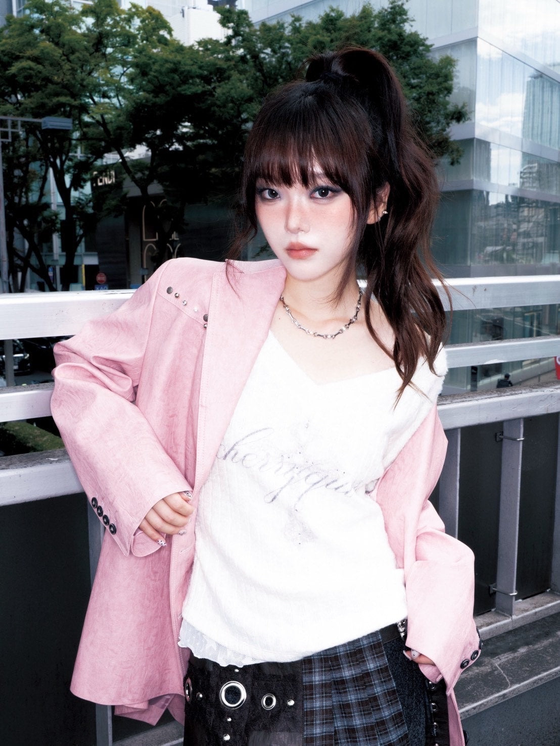 1/2 20:00発売【CHERRYQUIRI】stud leather jacket