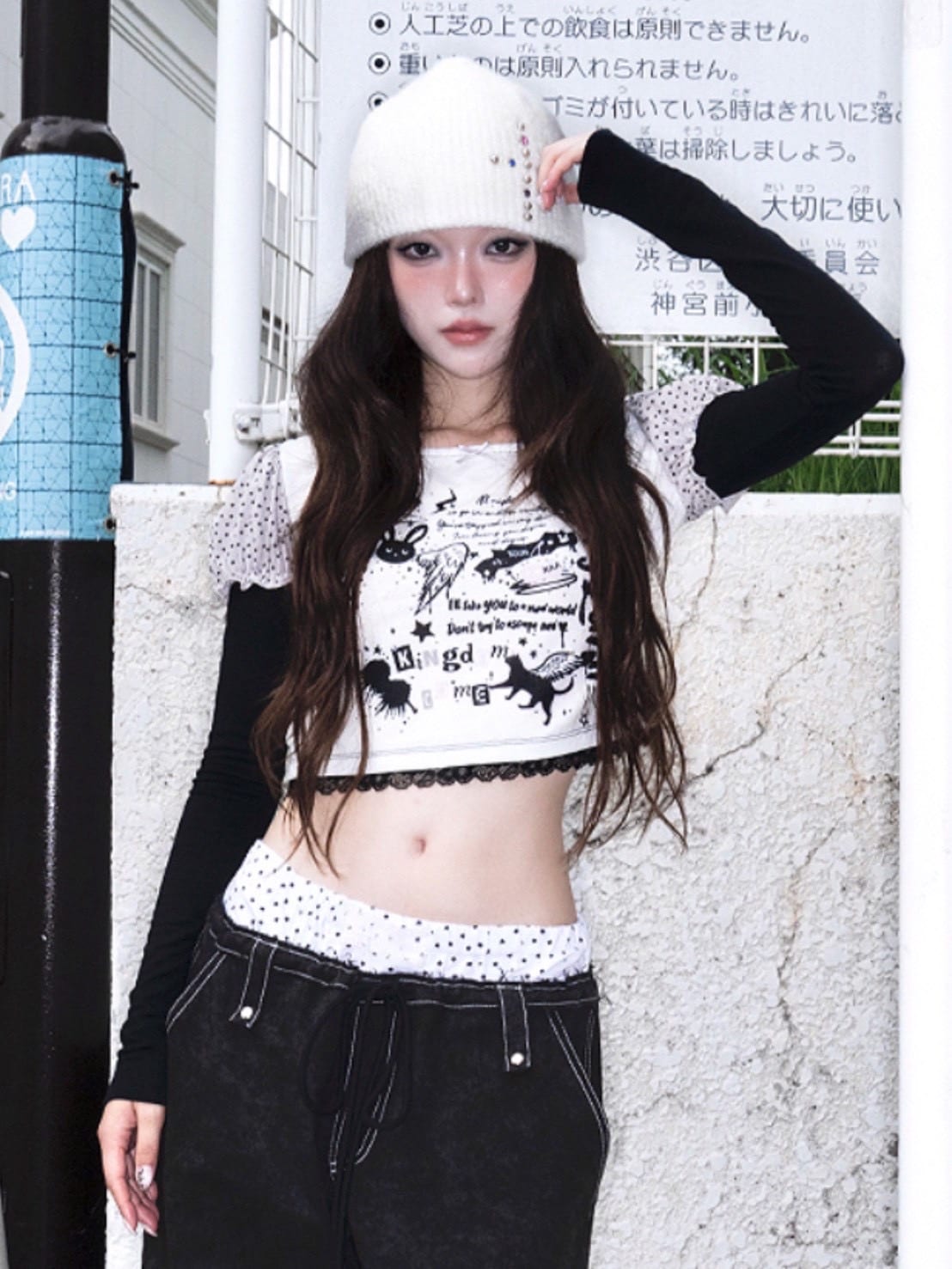 1/2 20:00発売【CHERRYQUIRI】graffy starry puffy sleeve