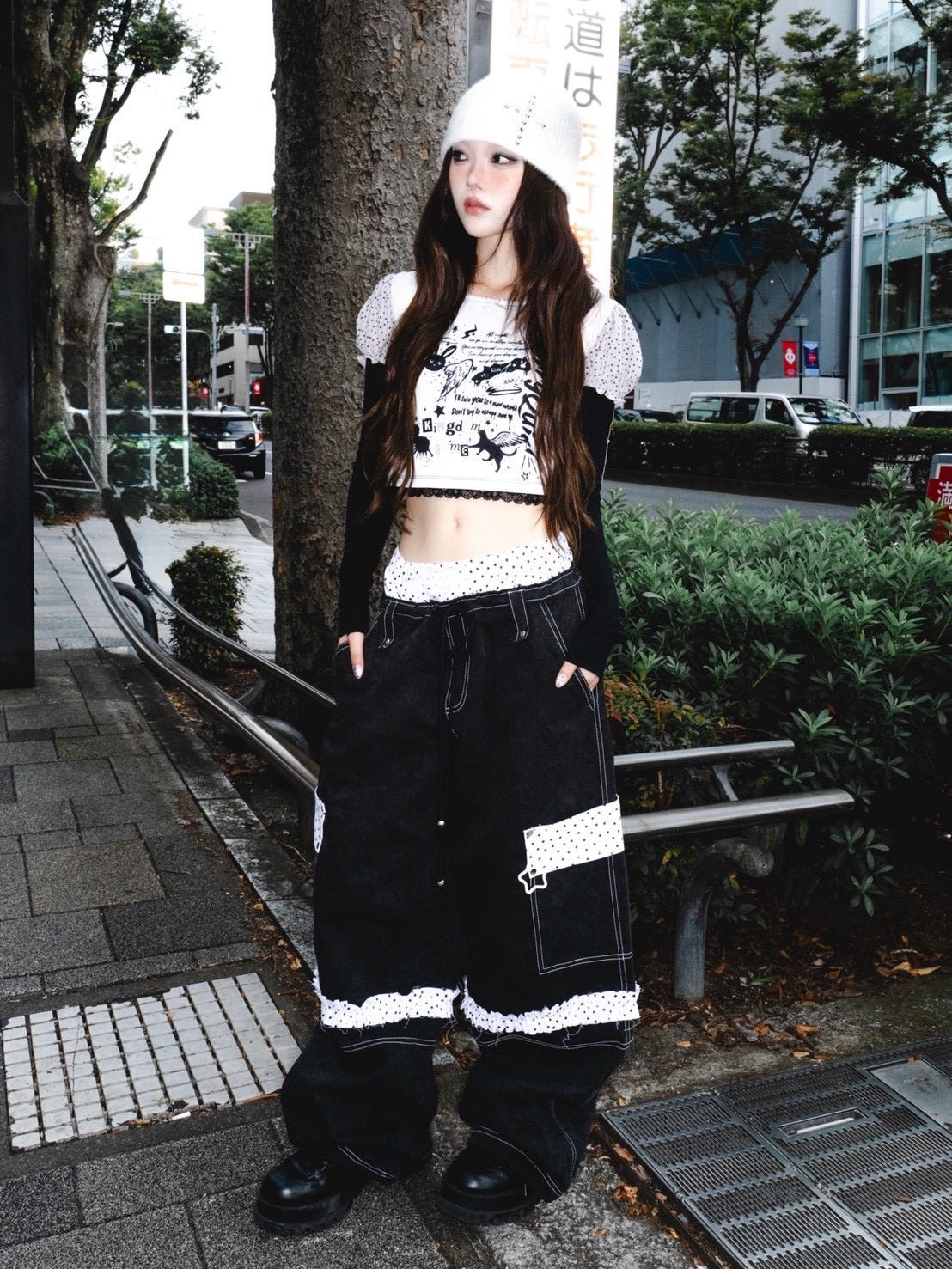 1/2 20:00発売【CHERRYQUIRI】crystal flare cross beanie