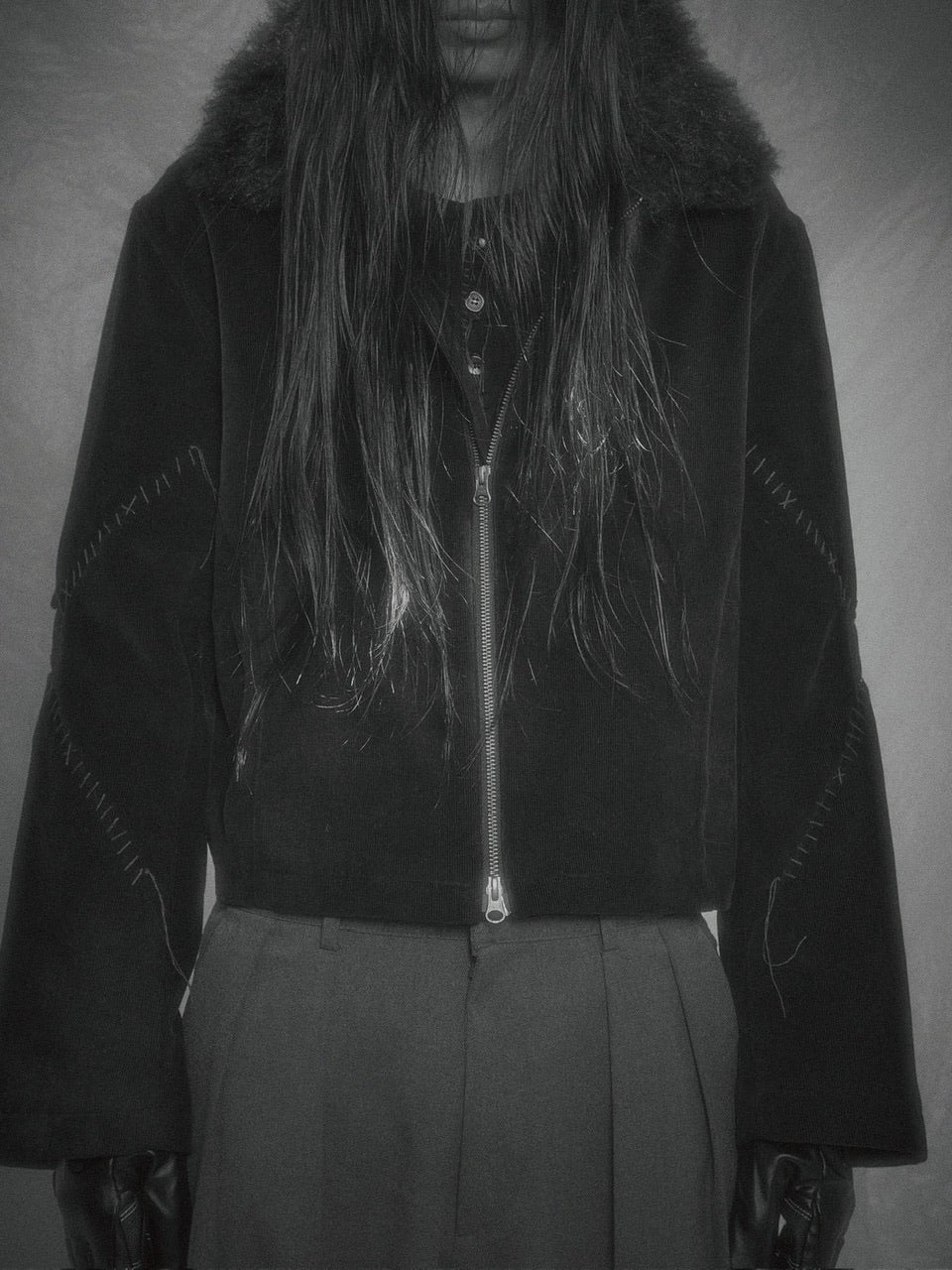 【SURGERY】Surgery sutured fur trimming jacket