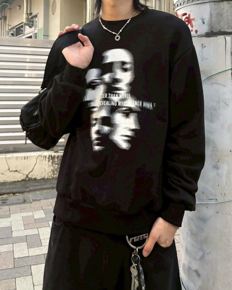 受注制【nmtc +】face sweat shirts / 【エヌエムティーシープラス】フェイススウェットシャツ (2color)