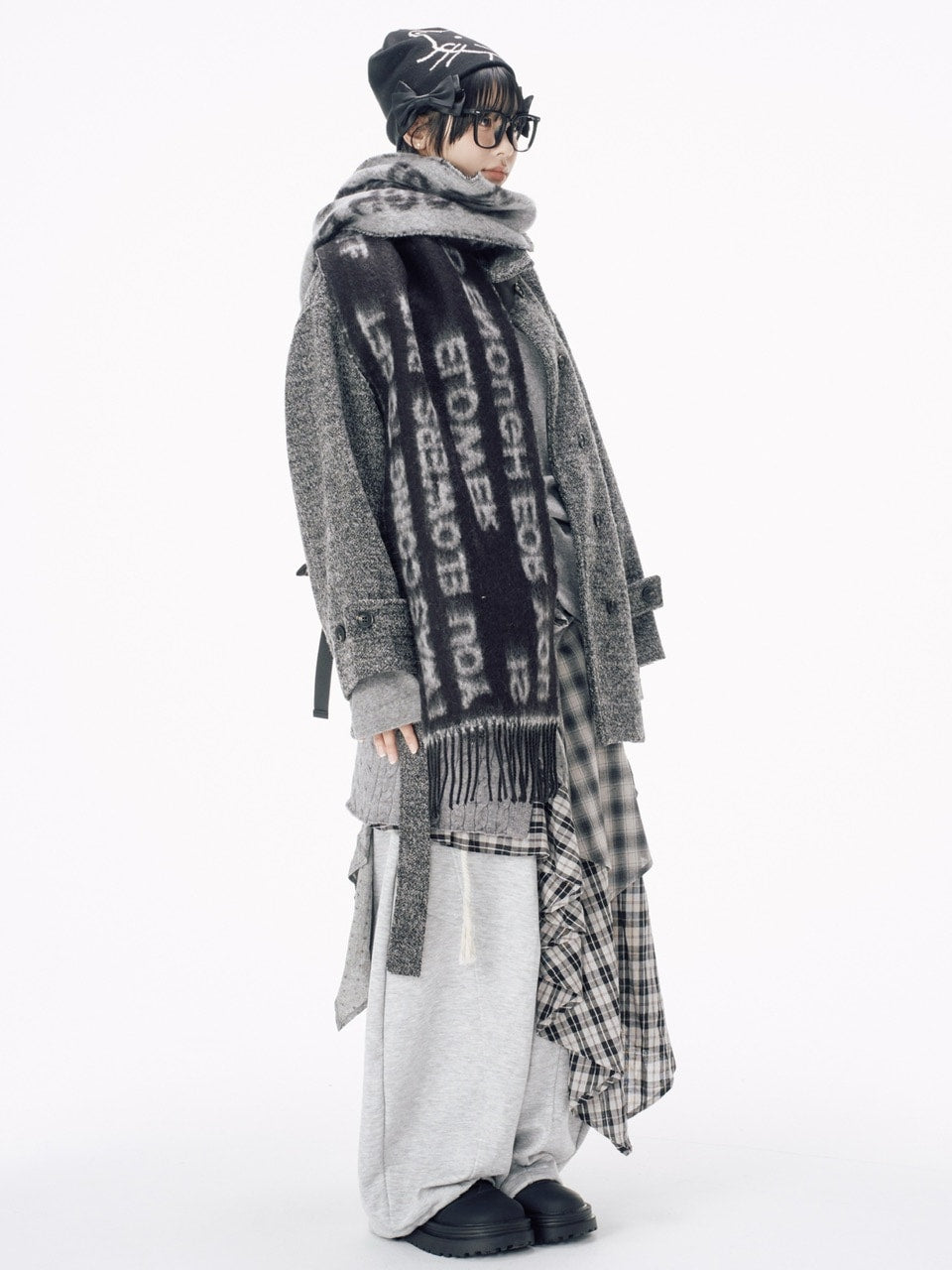 国際配送【Nerd out XU】knit layered skirt / 【ナードアウトエックスユー】ニットレイヤードスカート (3color)