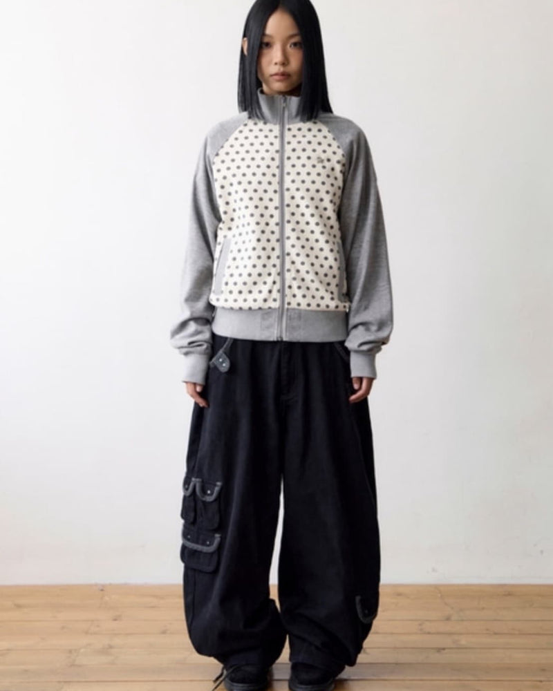 【THECOLDESTMOMENT】TCM dot raglan zip-up