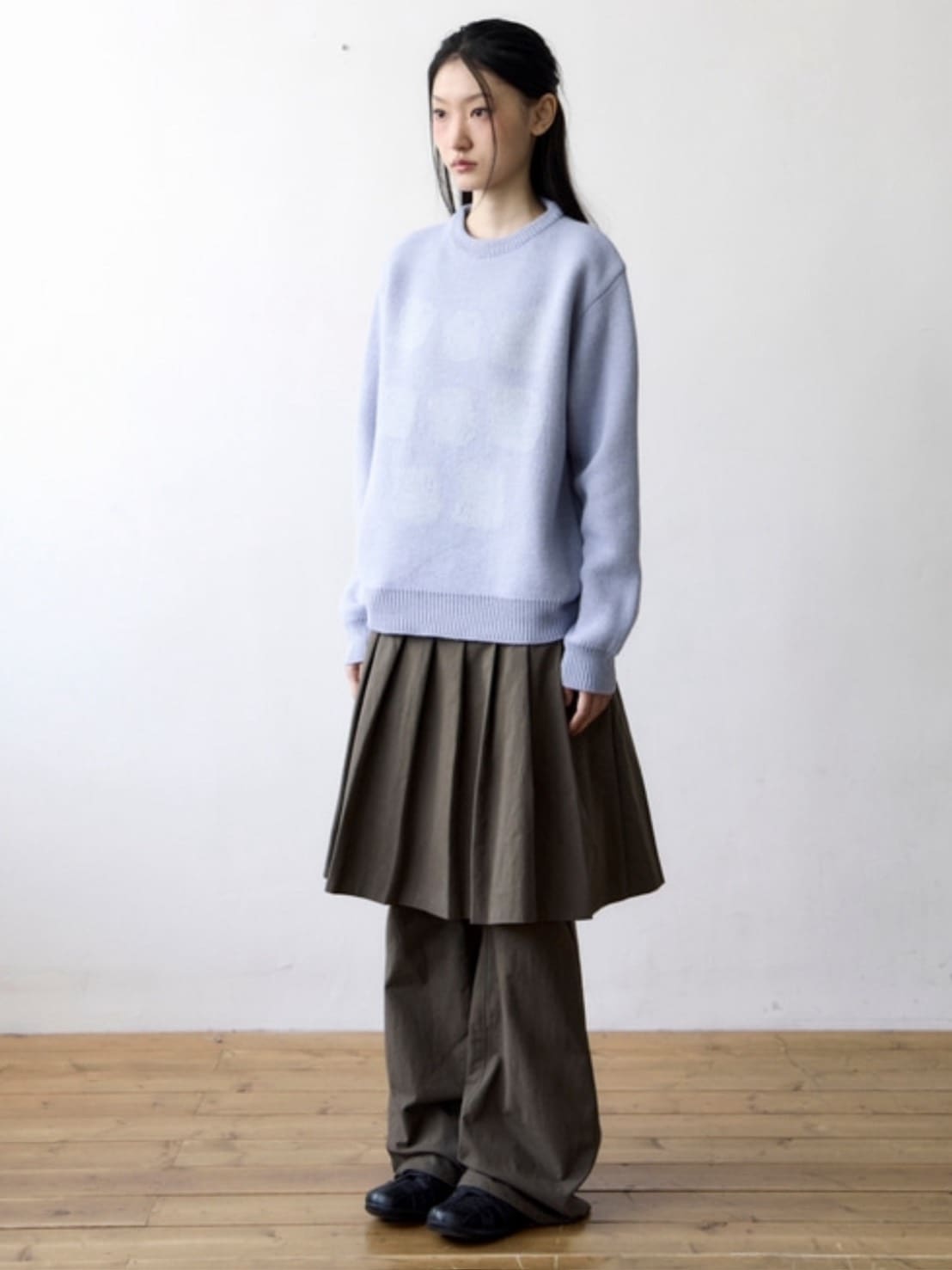 【THECOLDESTMOMENT】TCM skirt layered pants