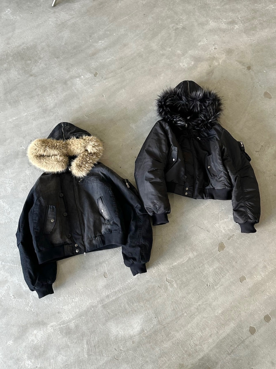 CHIKASHITSU PLUS HIGH】N-2B cropped hood blouson (denim