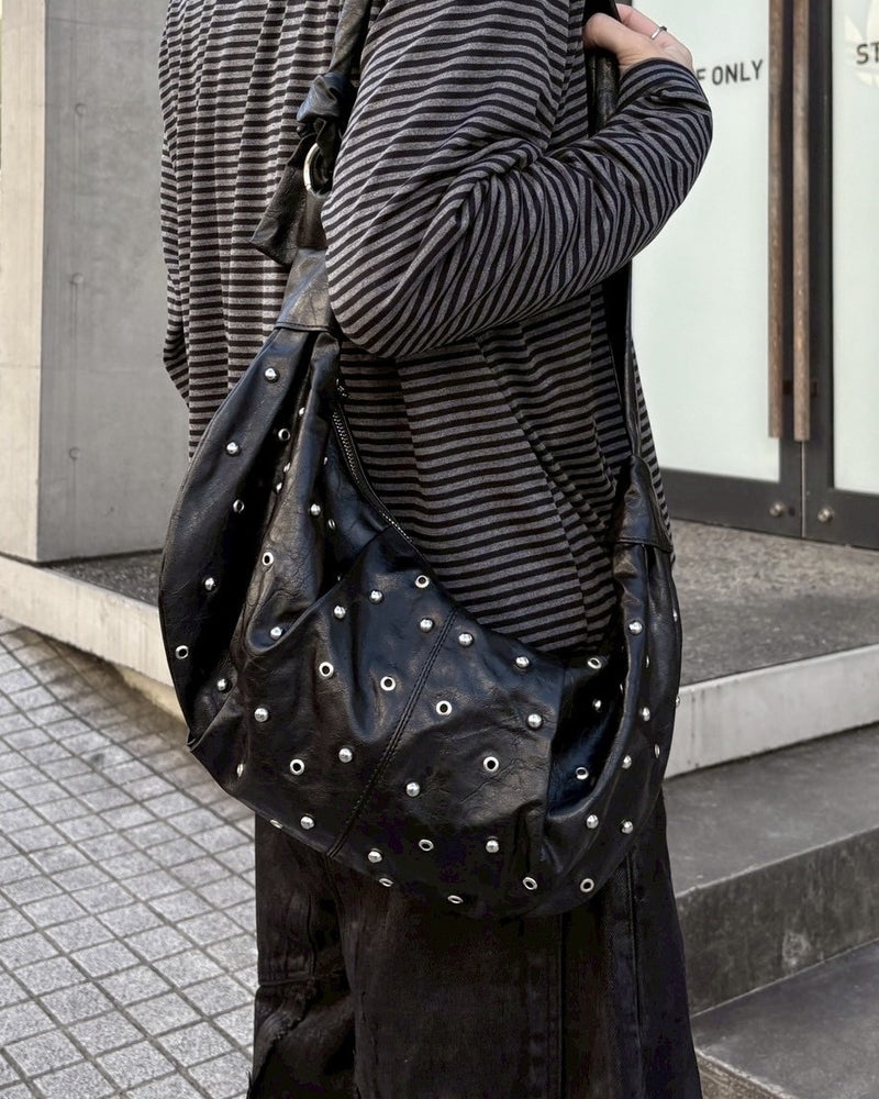 受注制【nmtc +】Eyelet leather bag / 【エヌエムティーシープラス】アイレットレザーバッグ