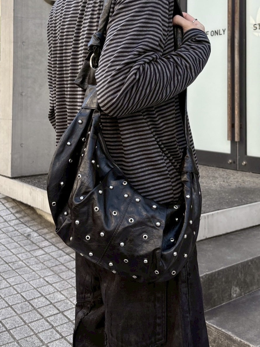 受注制【nmtc +】Eyelet leather bag / 【エヌエムティーシープラス】アイレットレザーバッグ