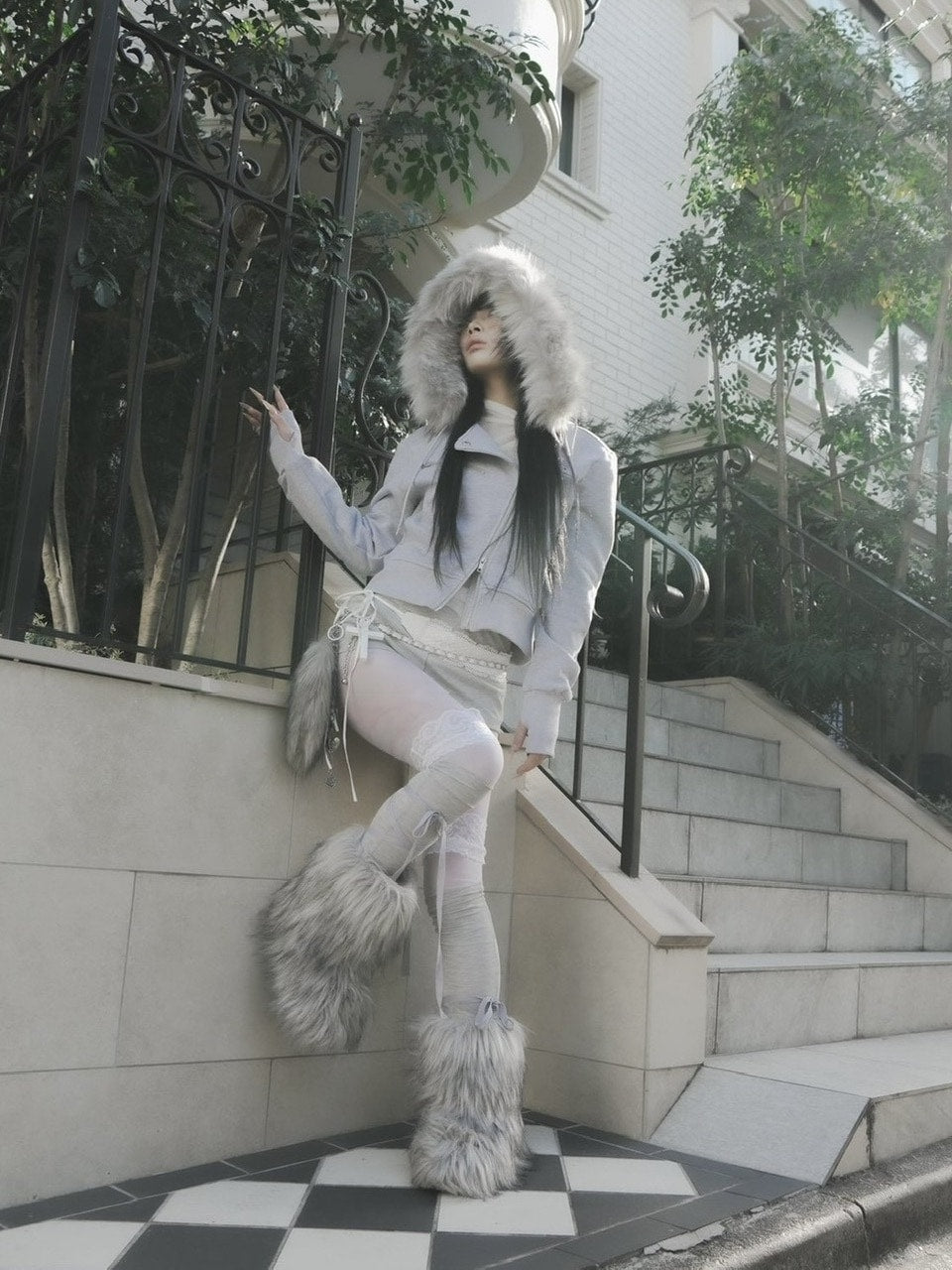 12/20 20:00発売【NOT KNOWING】RIDER FUR HOOD ZIP UP /【ノットノーイング】ライダーファーフードジップアップスウェット