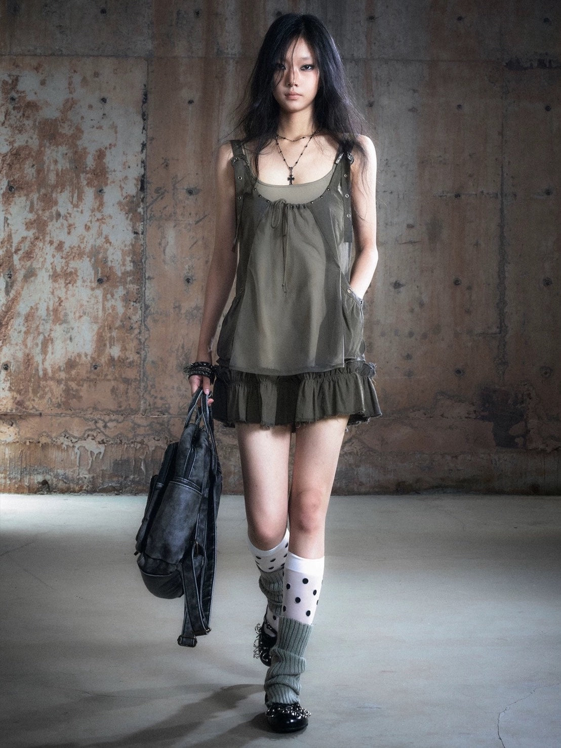 【Cest Nous】Two-piece Dress / 【セヌー】レイヤードキャミワンピース