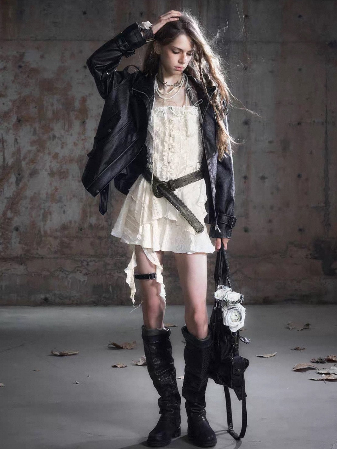 【Cest Nous】Belted Halter Dress / 【セヌー】ベルトホルターフリルワンピース