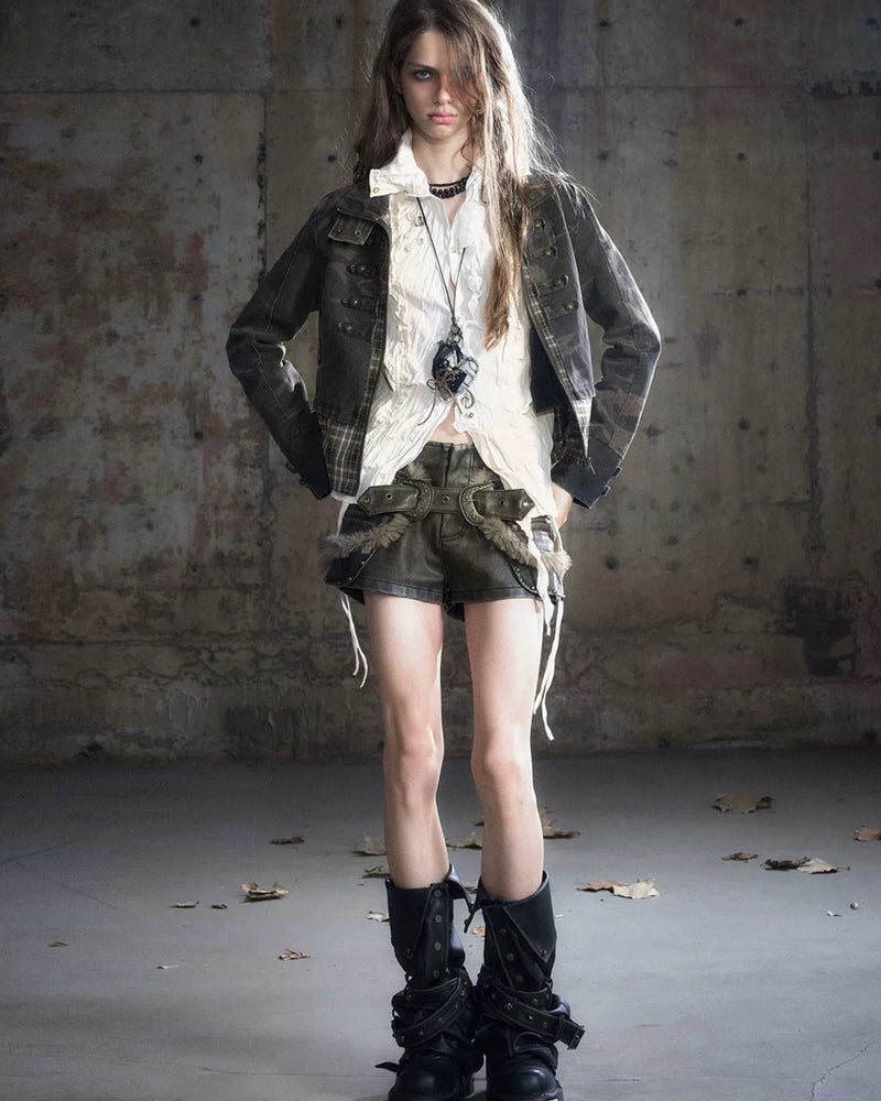 【Cest Nous】Baroque Jacket / 【セヌー】ハイネックバロックジップアップデニムジャケット