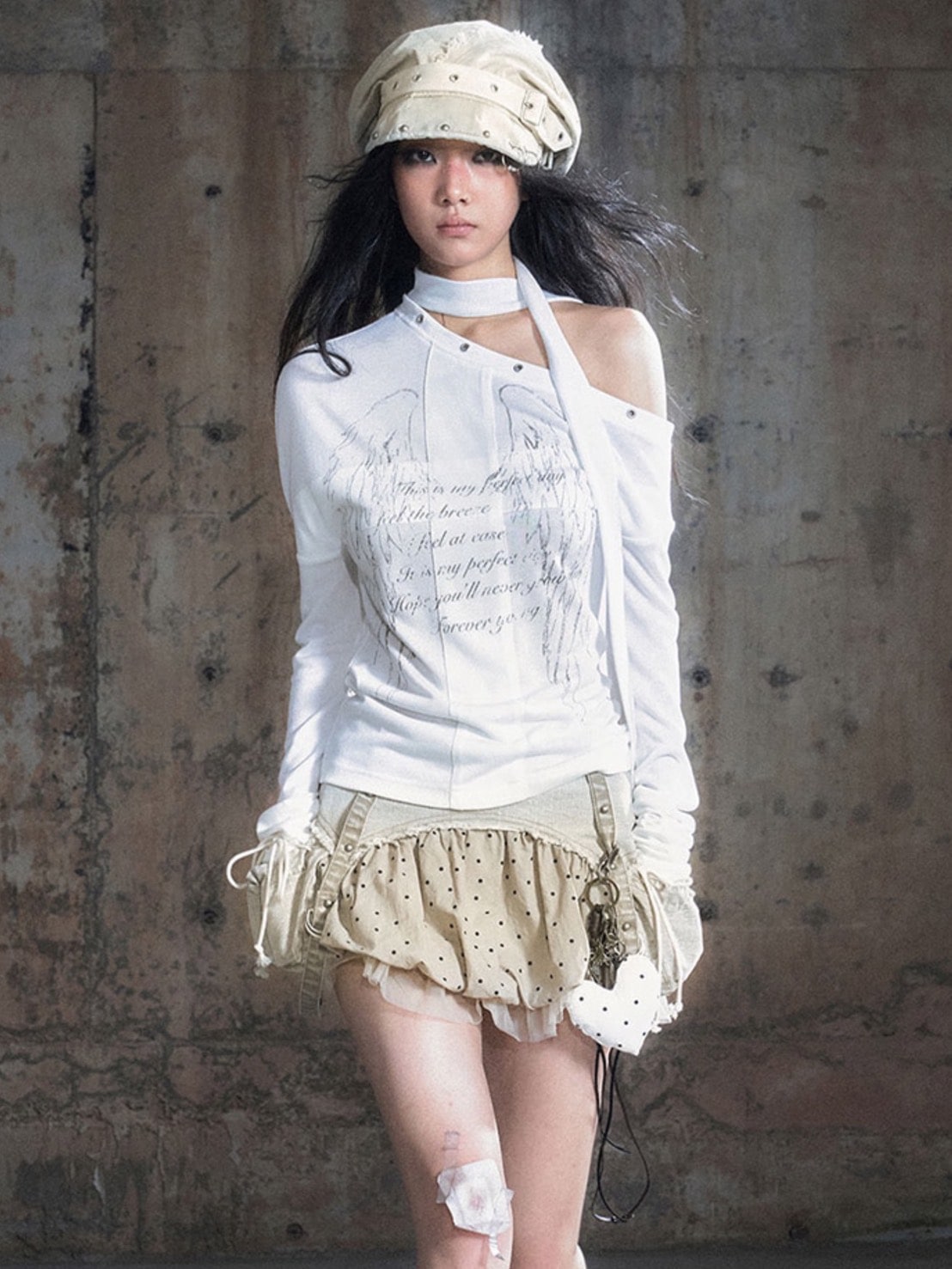 【Cest Nous】Broken Heart Necklace / 【セヌー】ハートレースアップネックレス