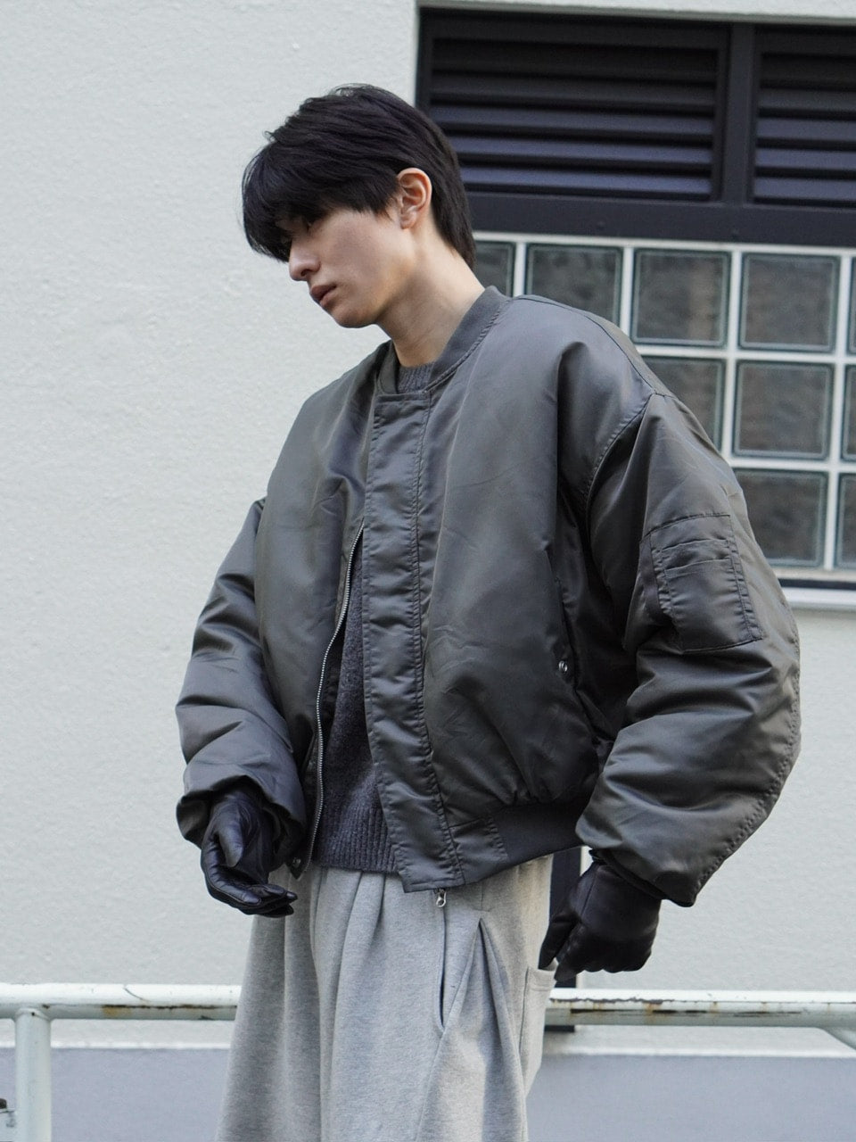 東京店WEB限定受注制【Chikashitsu +】cropped ma-1 jacket