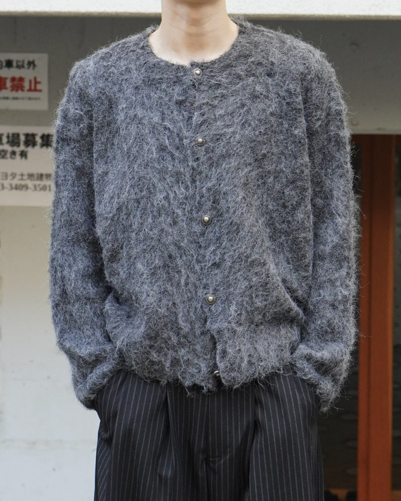 東京店WEB限定受注制【Chikashitsu +】shaggy knit cardigan / 【チカシツプラス】シャギーニットカーディガン (2color)