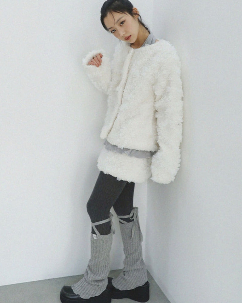 12/21 20:00 発売【Uglyshadow】RUFFLED FUR JACKET